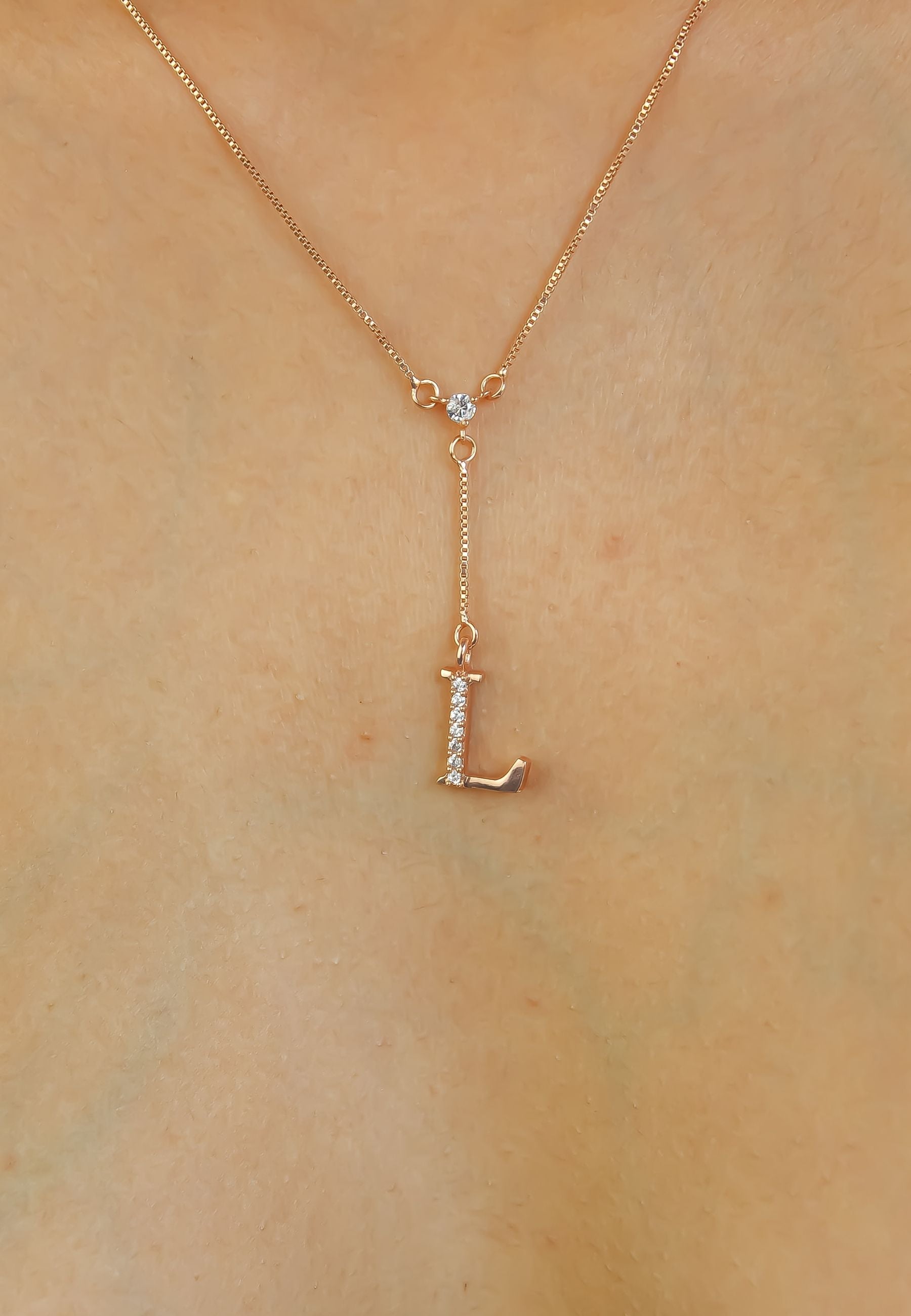 rose gold alphabet necklaces Bombay Sunset