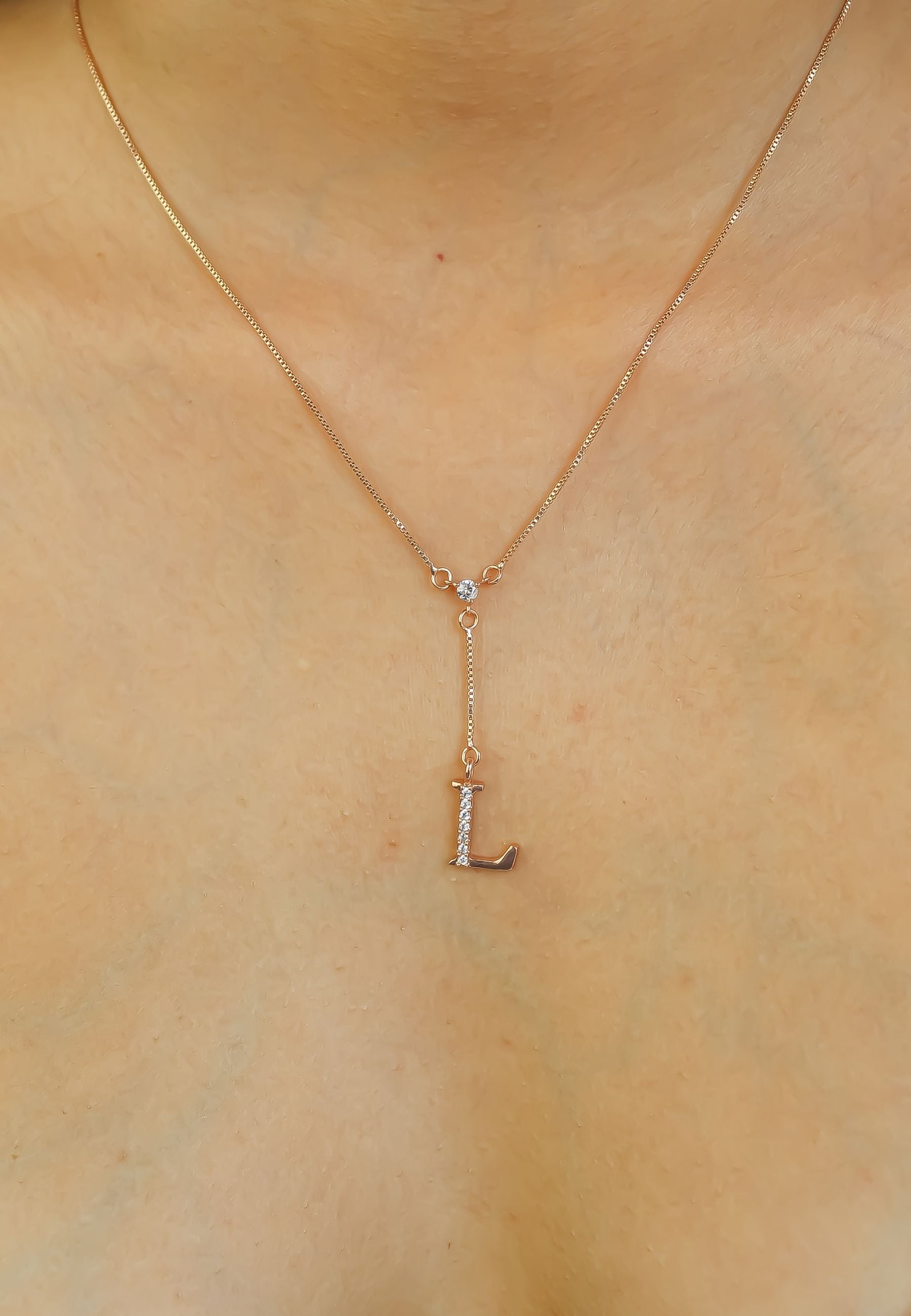 rose gold alphabet necklaces Bombay Sunset