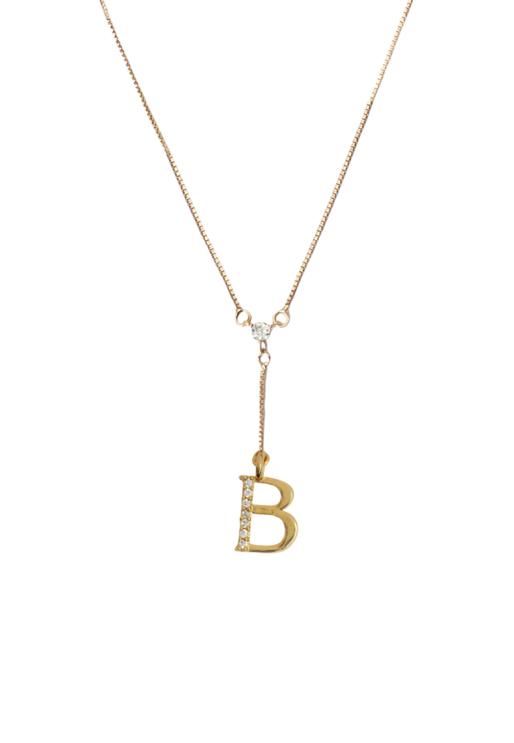 gold alphabet necklaces Bombay Sunset