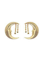Load image into Gallery viewer, moon earrings Bombay Sunset
