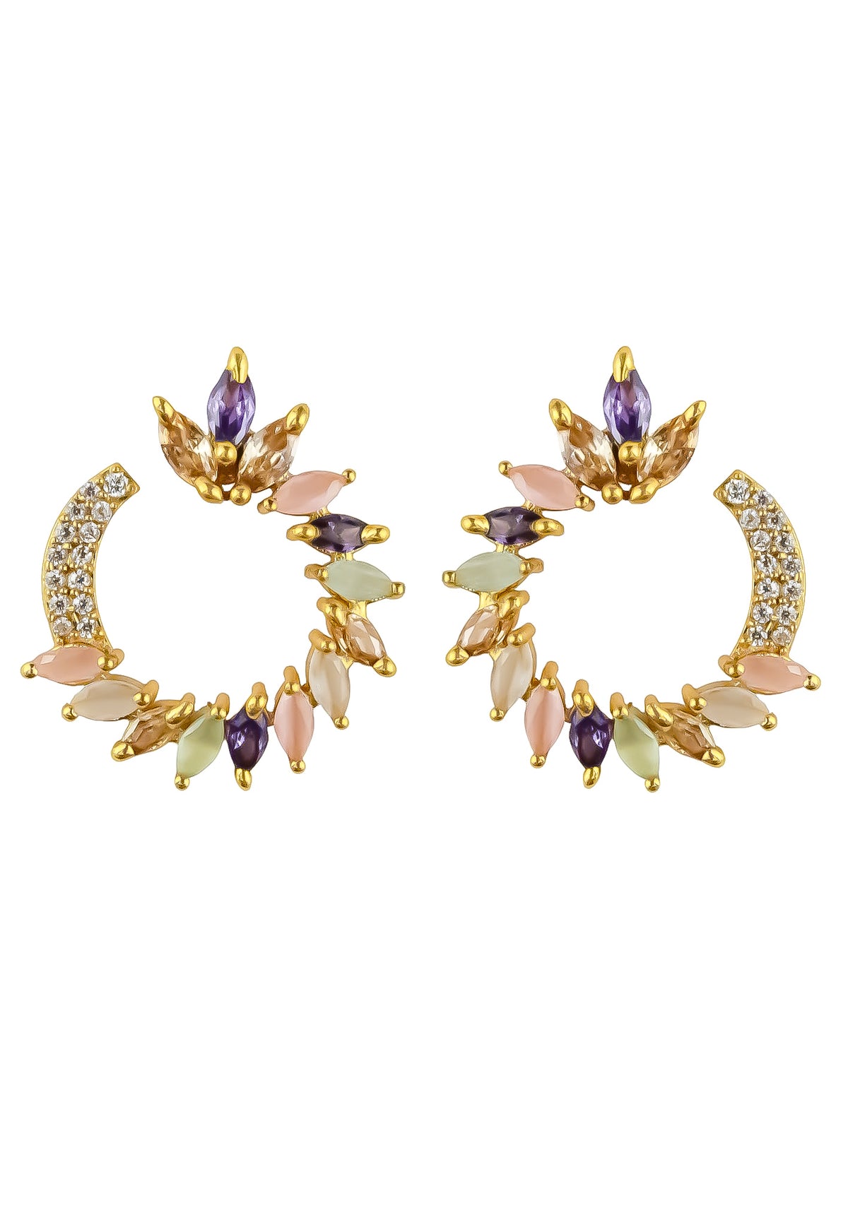 Golden viper earrings bombay sunset