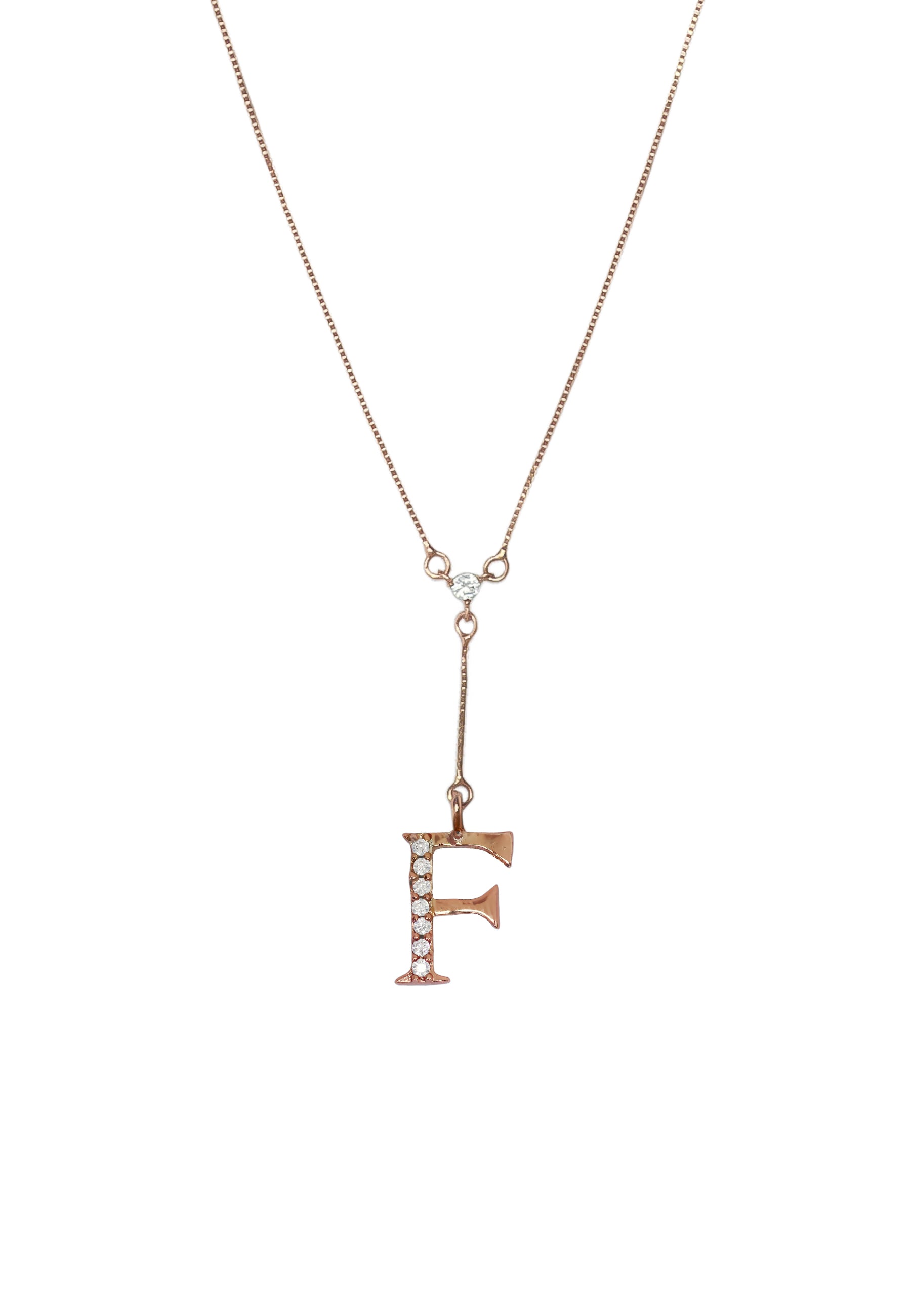 rose gold alphabet necklaces Bombay Sunset