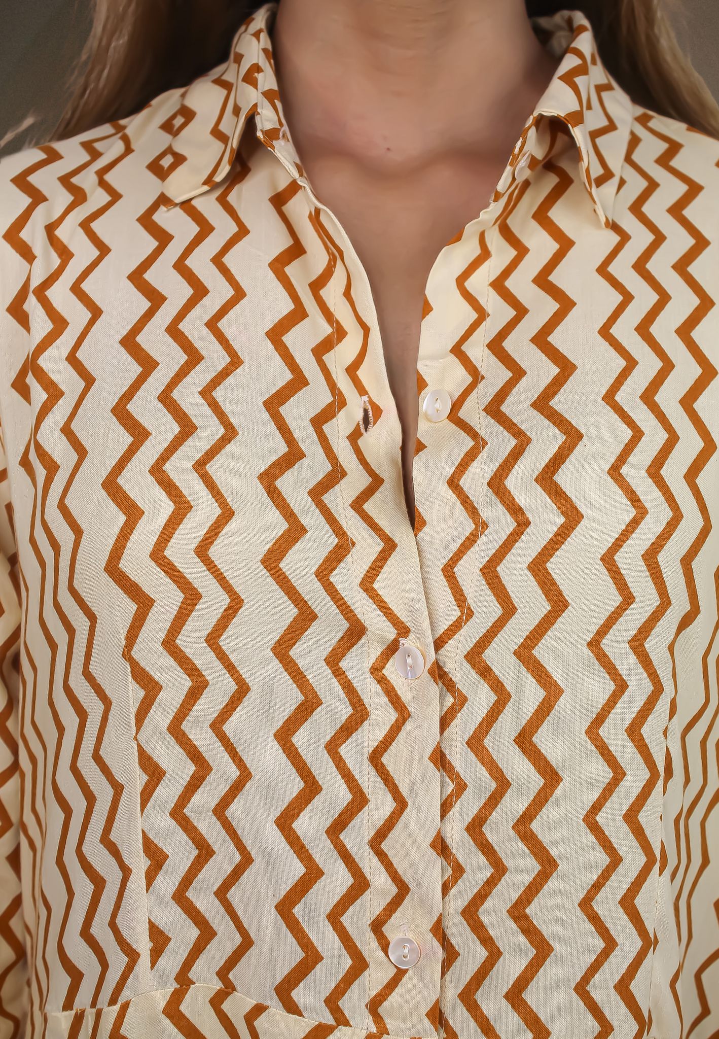 casali long zig zag dress Bombay Sunset