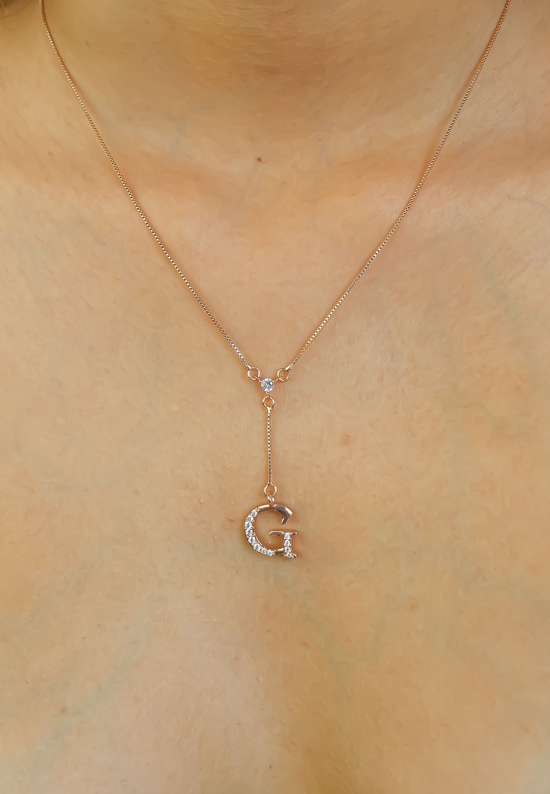 rose gold alphabet necklaces Bombay Sunset