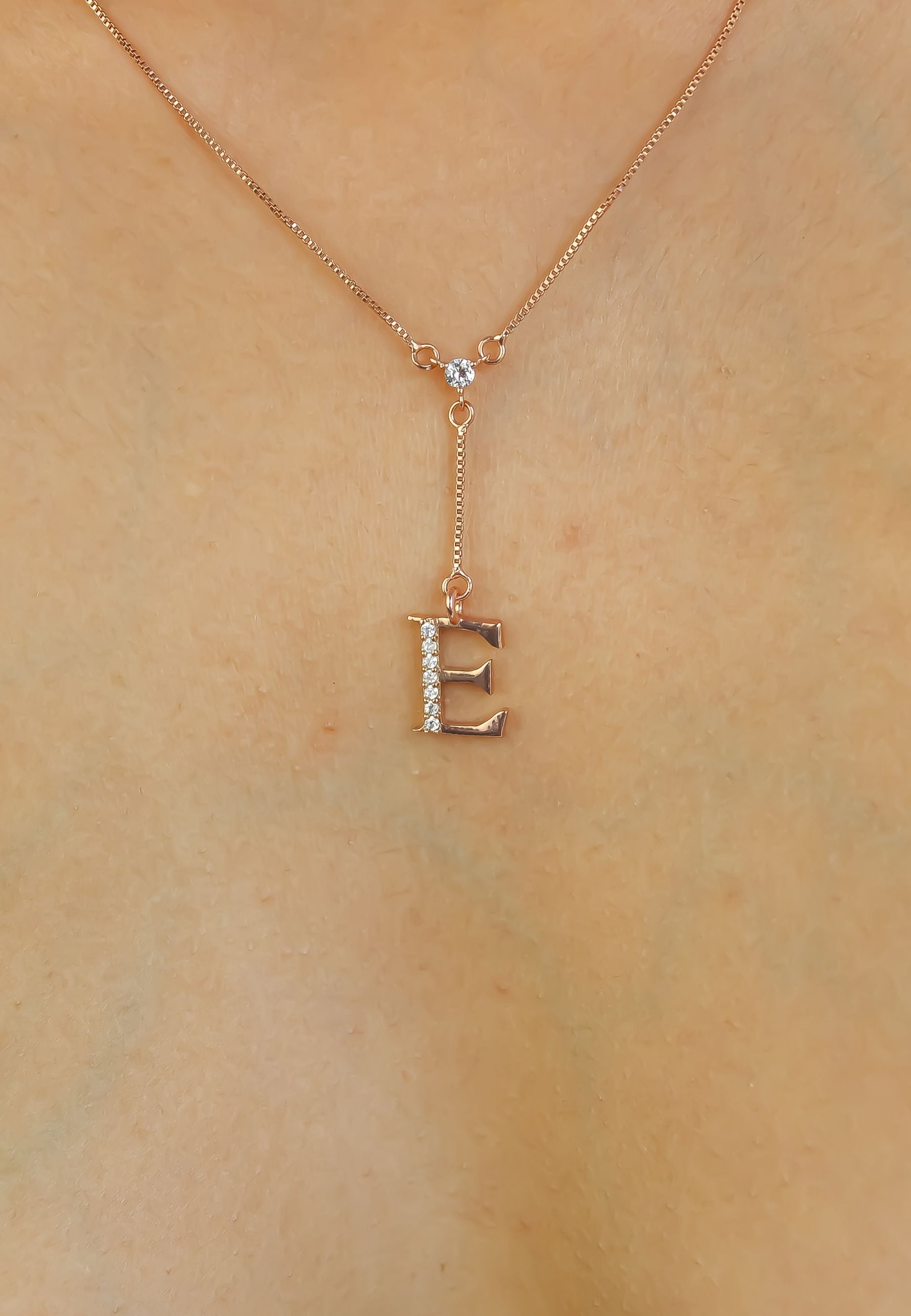 rose gold alphabet necklaces Bombay Sunset