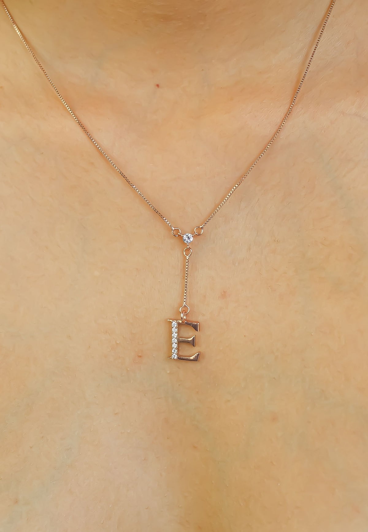 rose gold alphabet necklaces Bombay Sunset