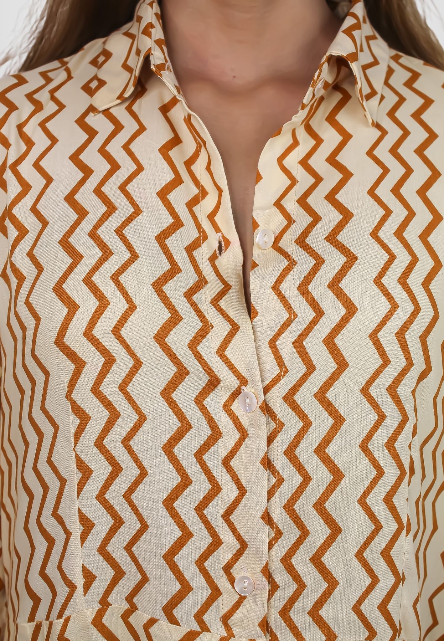 casali long zig zag dress Bombay Sunset