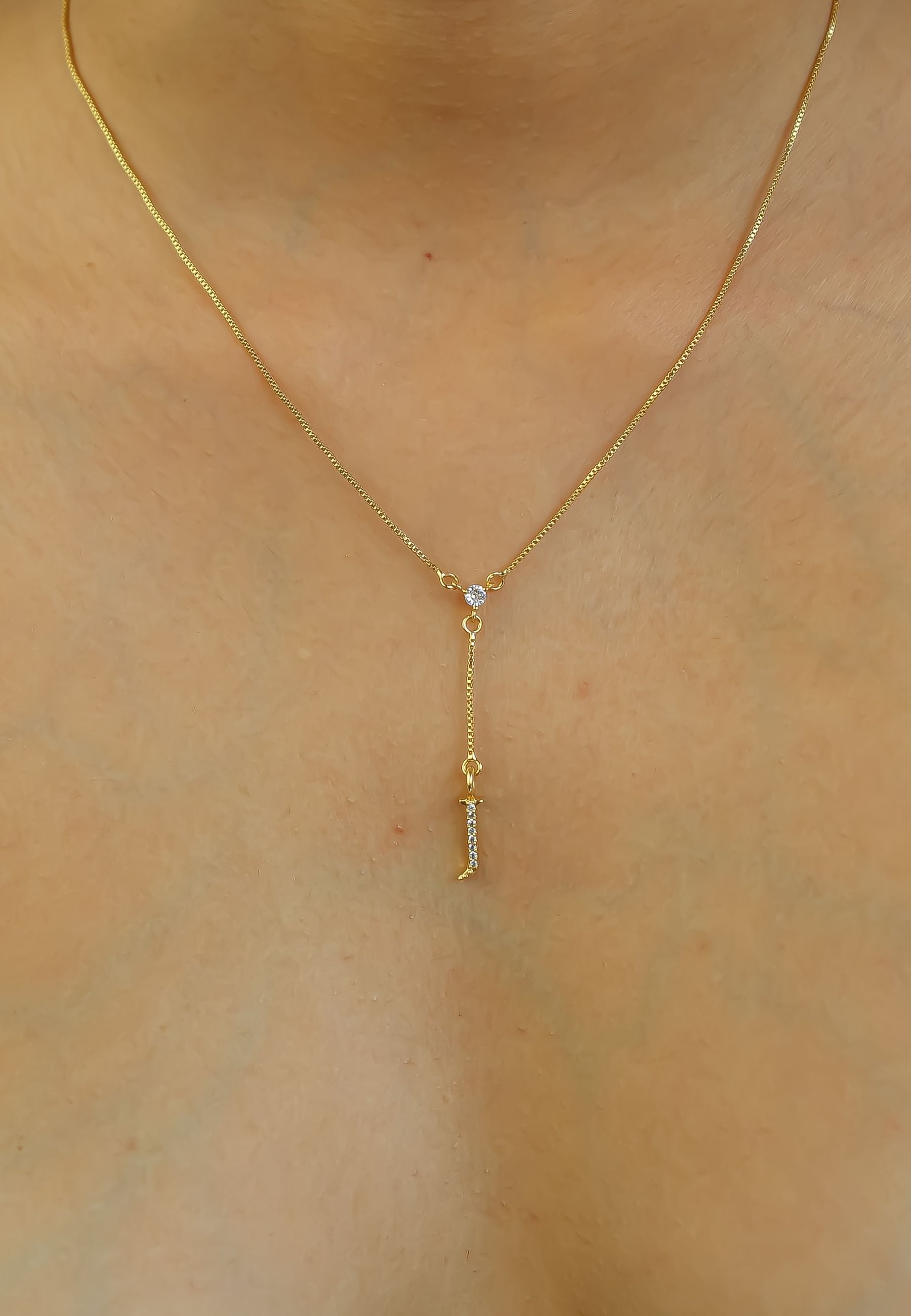 gold alphabet necklaces Bombay Sunset