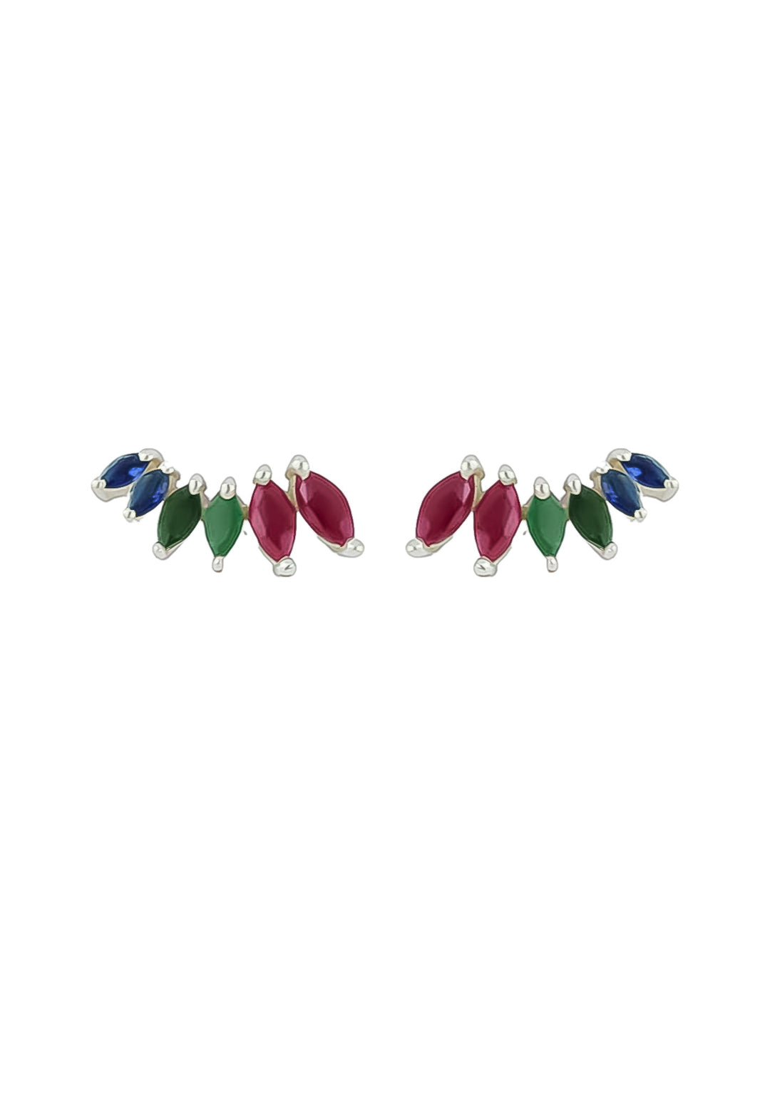 silver stepping earrings Bombay Sunset