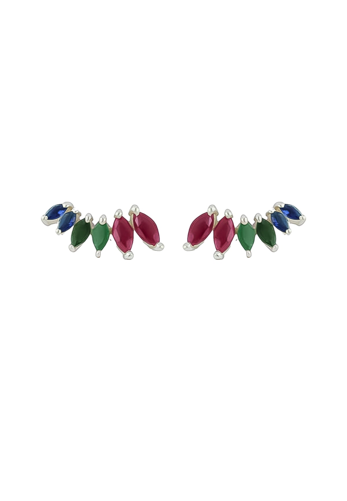 Silver stepping earrings bombay sunset