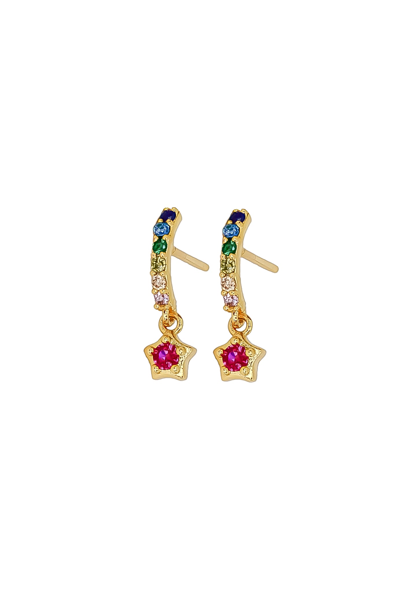 crescent moon star earrings Bombay Sunset