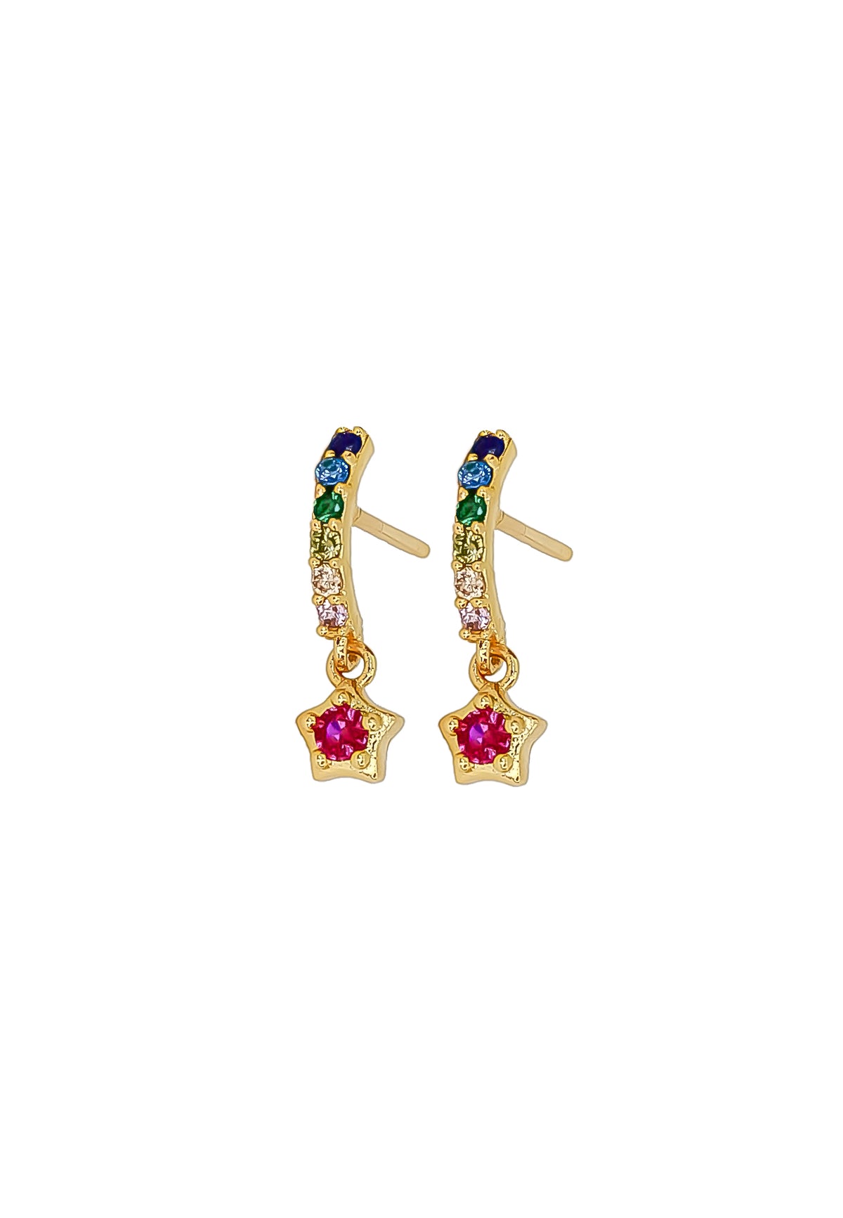 Crescent moon star earrings bombay sunset
