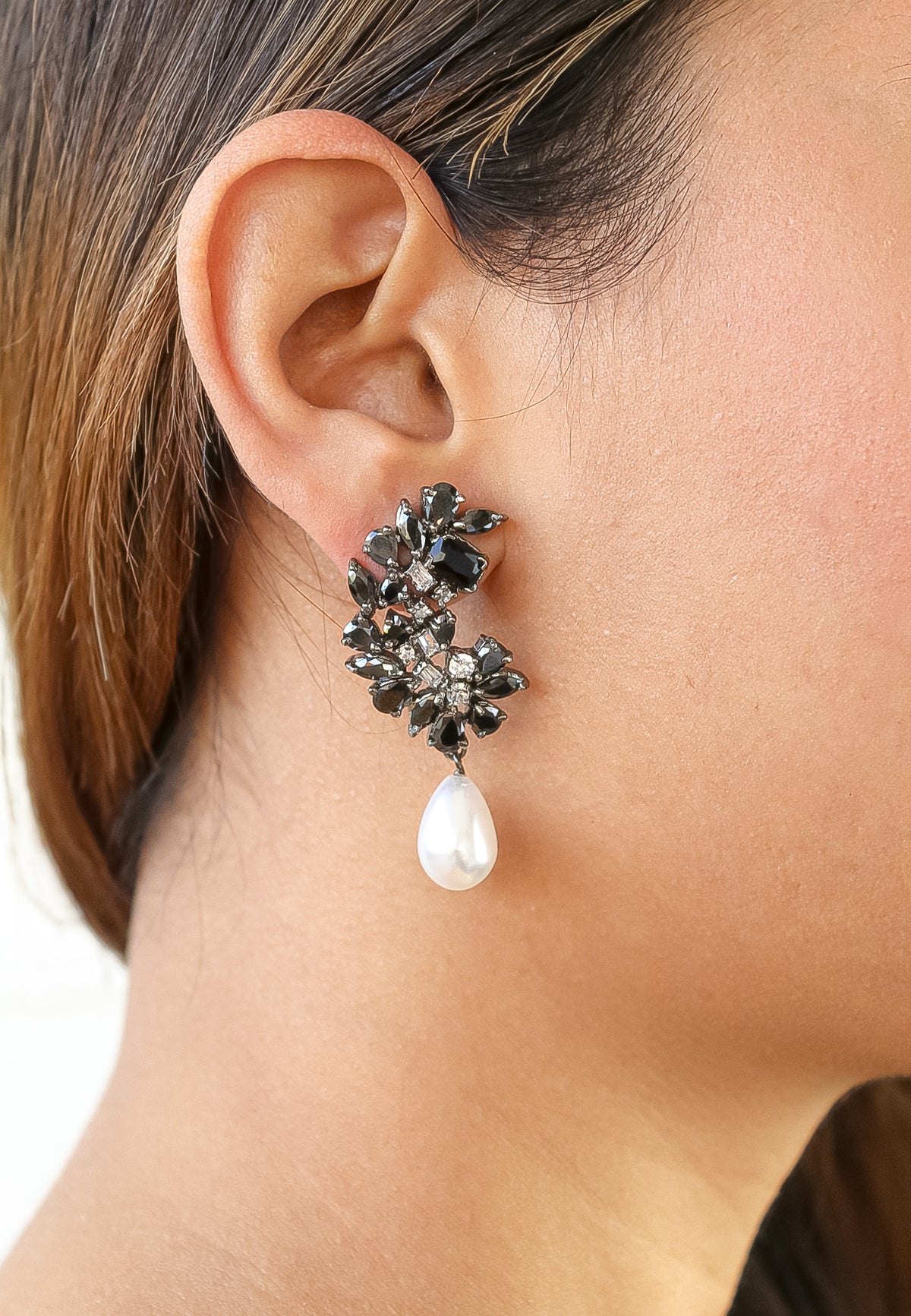frosty pearl earrings below 50 big bridal bride bridesmaid Bombay Sunset