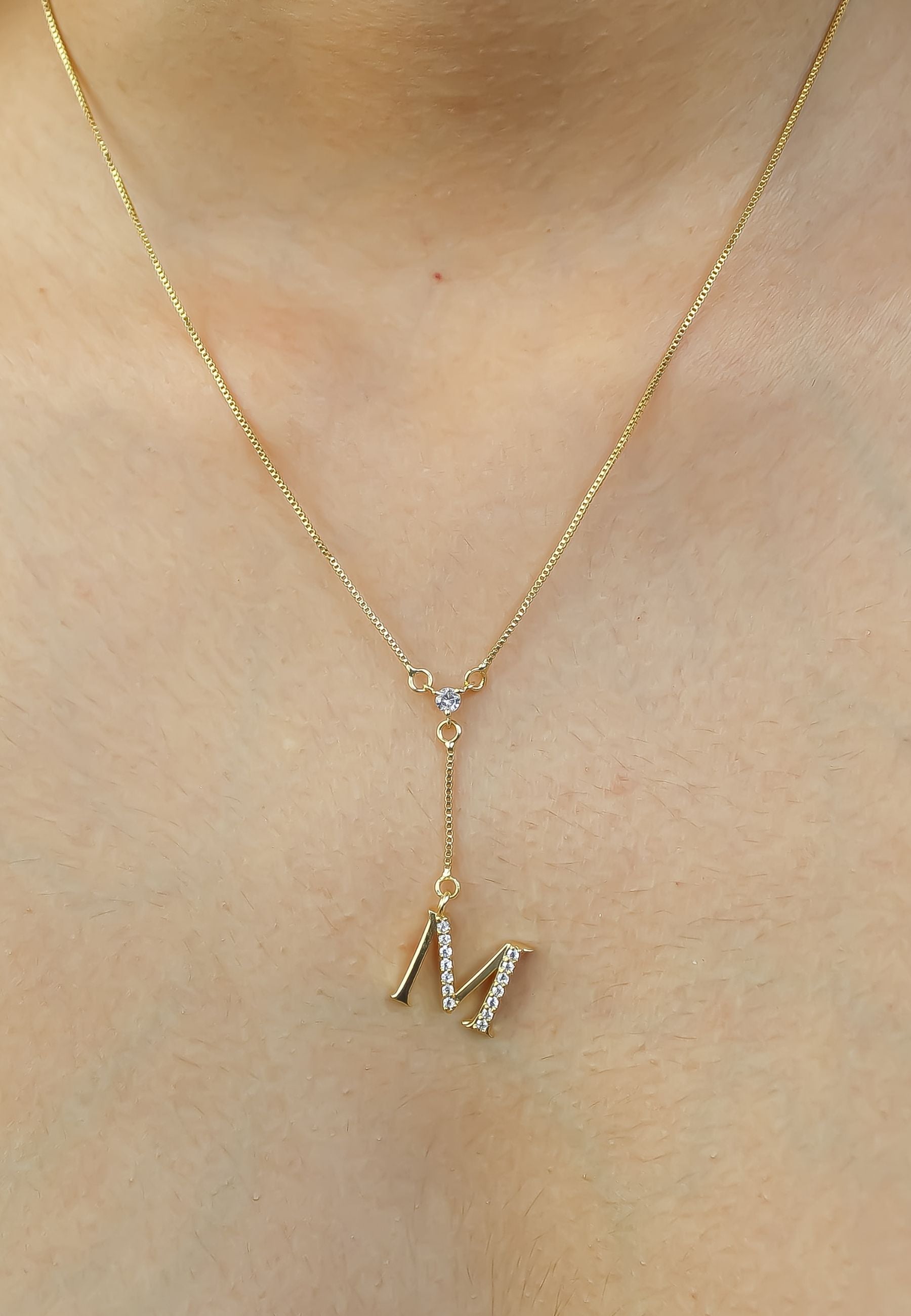 gold alphabet necklaces Bombay Sunset