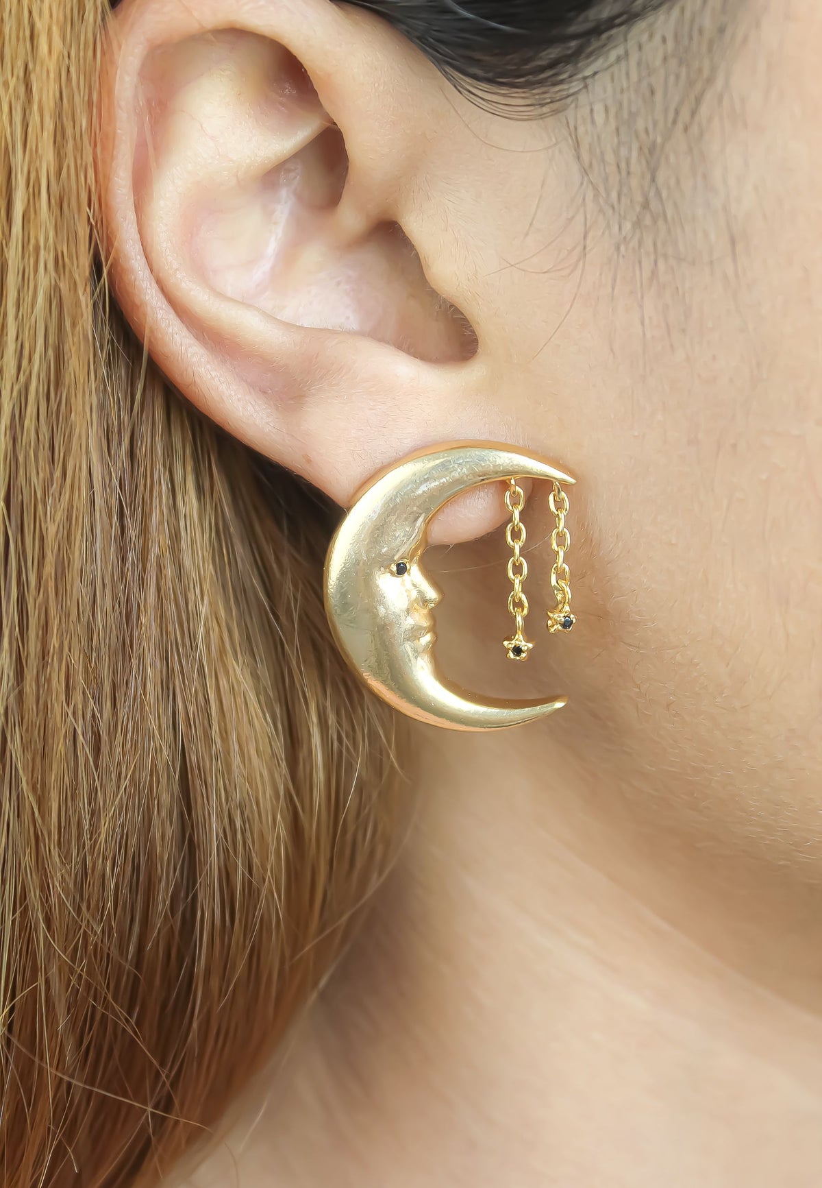 Moon earrings bombay sunset