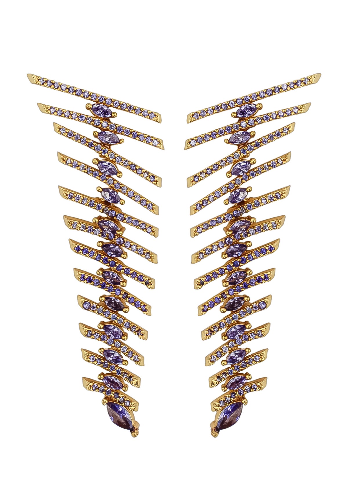 Fishbone earrings bombay sunset