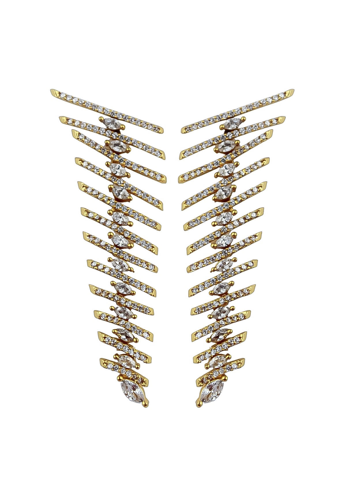 Fishbone earrings bombay sunset