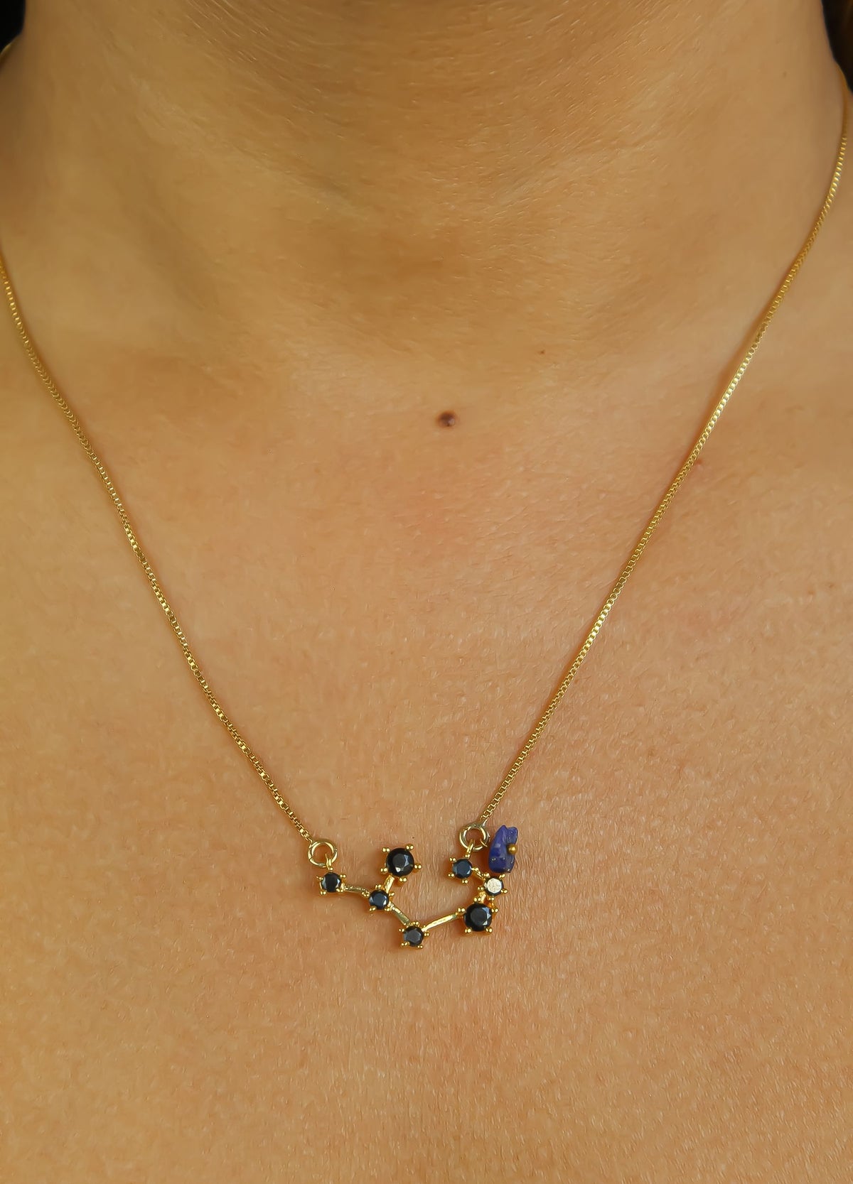 Constellation aquarius zodiac necklace bombay sunset