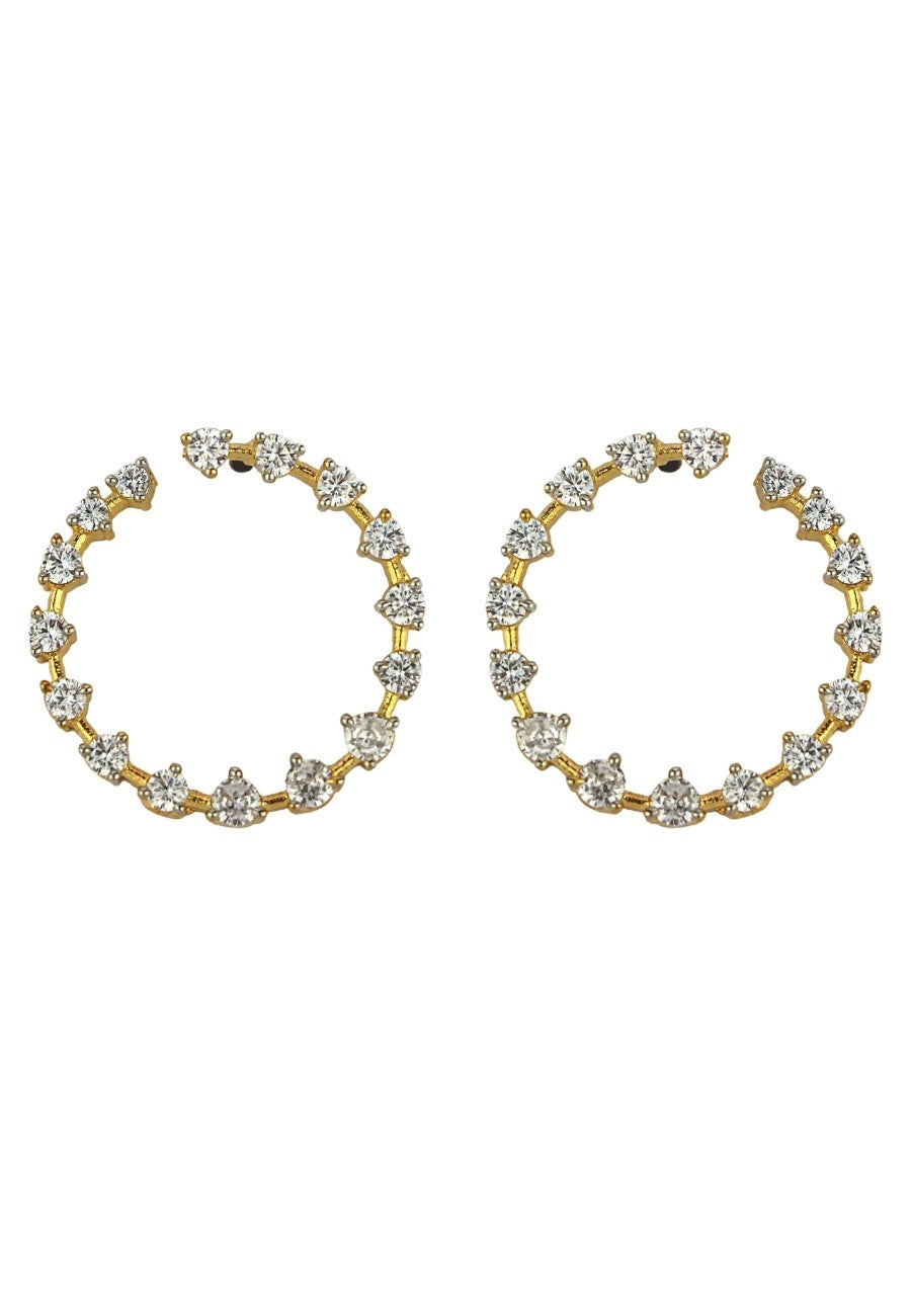 zircons crown hoop earrings Bombay Sunset