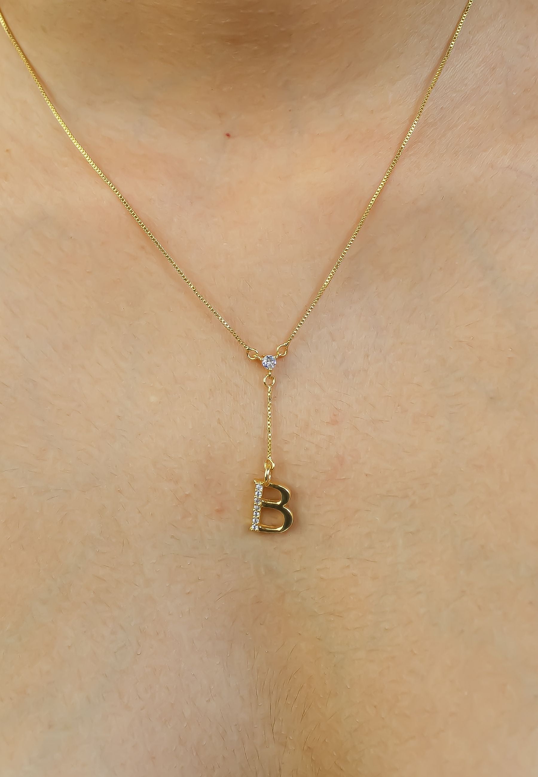 gold alphabet necklaces Bombay Sunset