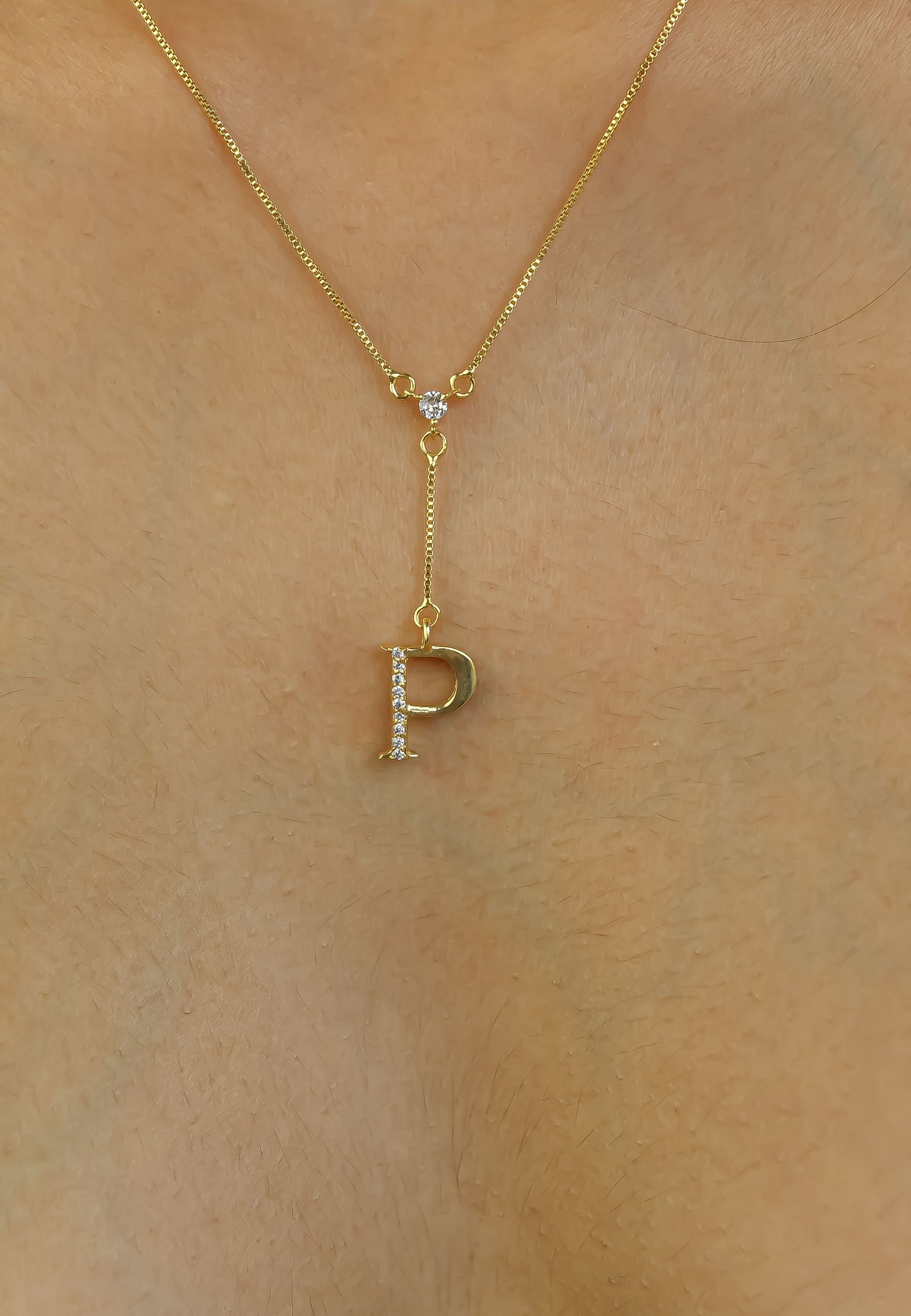 gold alphabet necklaces Bombay Sunset