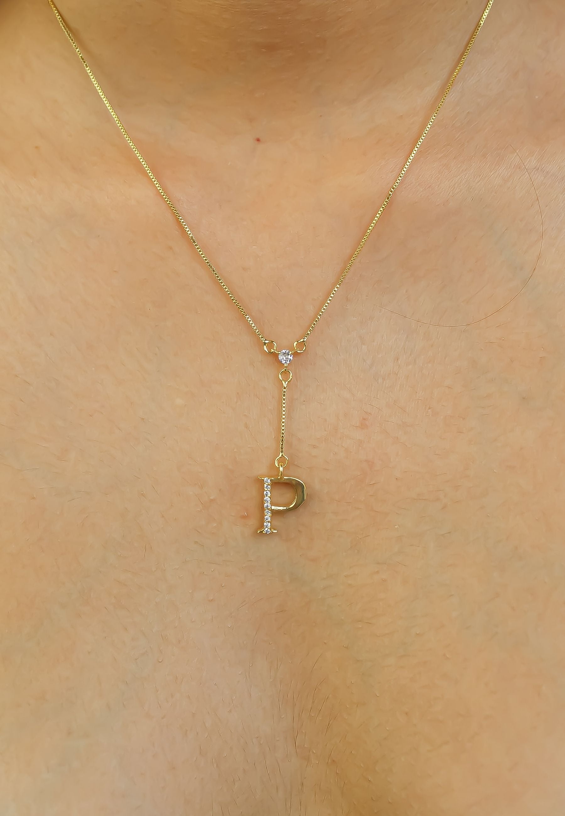 gold alphabet necklaces Bombay Sunset