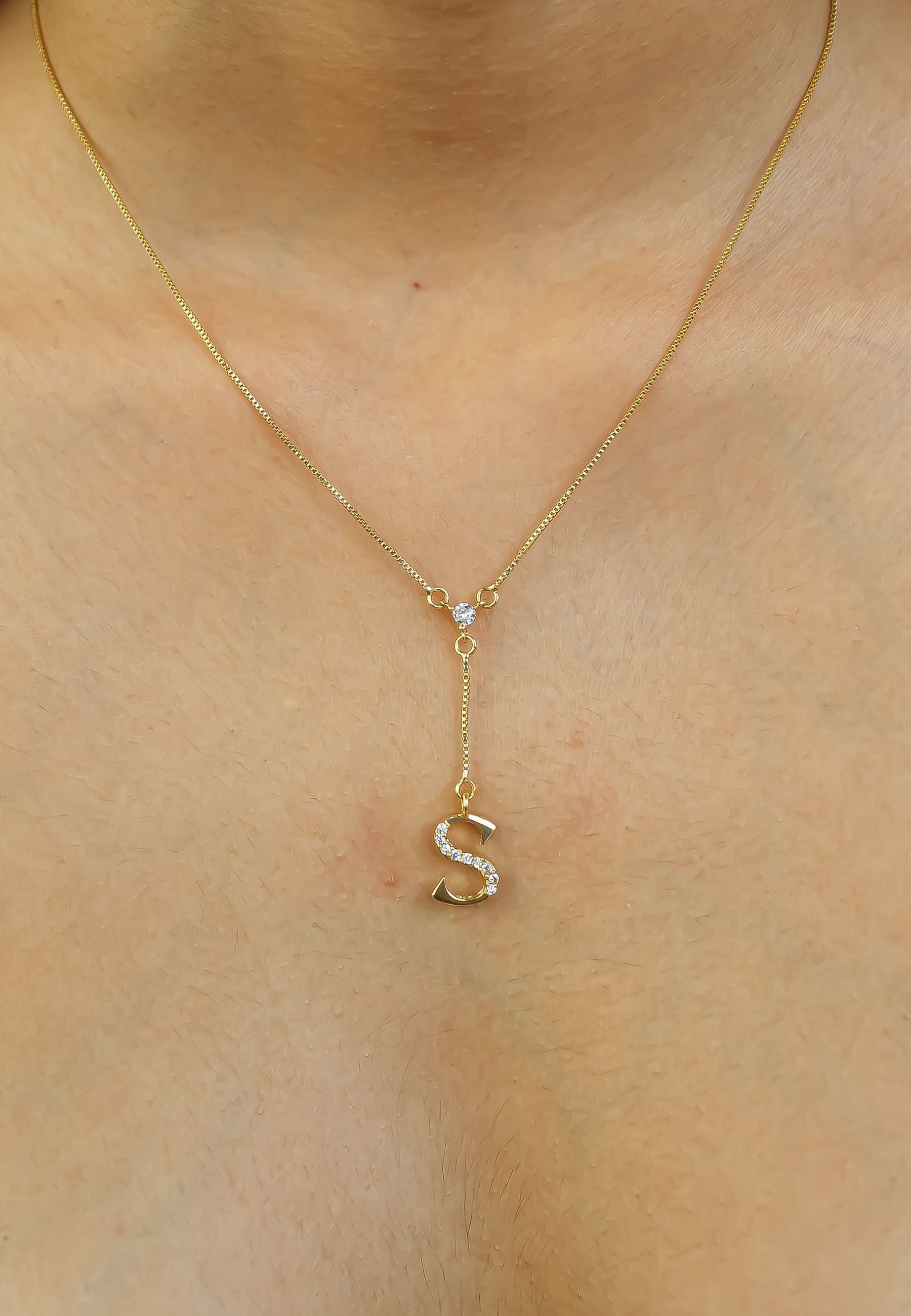 gold alphabet necklaces Bombay Sunset