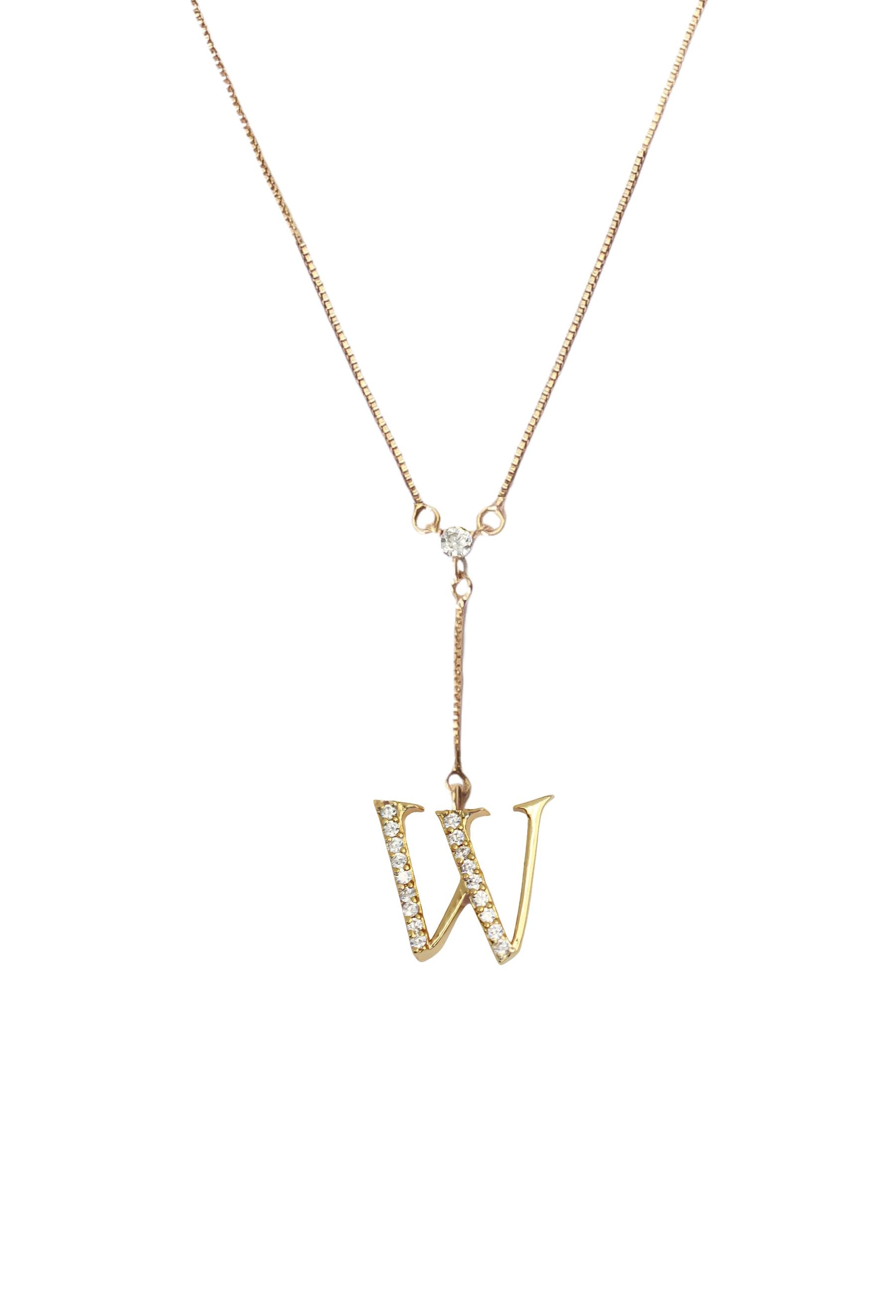 gold alphabet necklaces Bombay Sunset