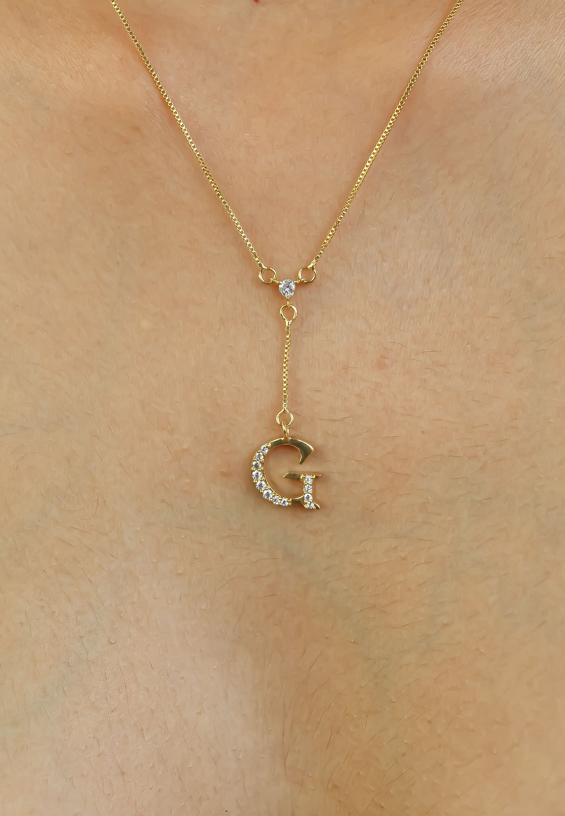 gold alphabet necklaces Bombay Sunset