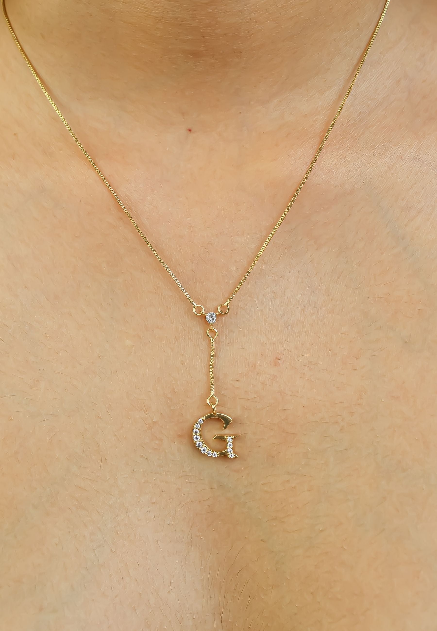 gold alphabet necklaces Bombay Sunset