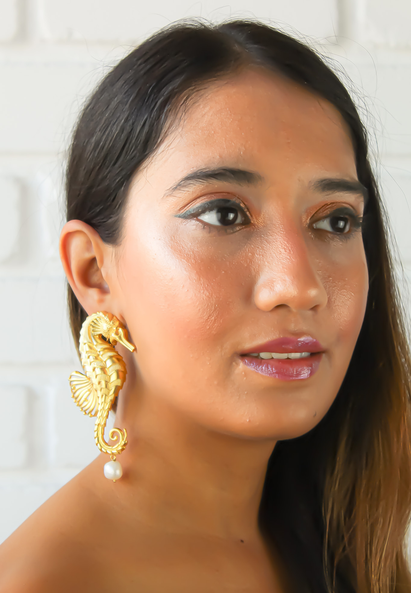 horsefish earrings Bombay Sunset