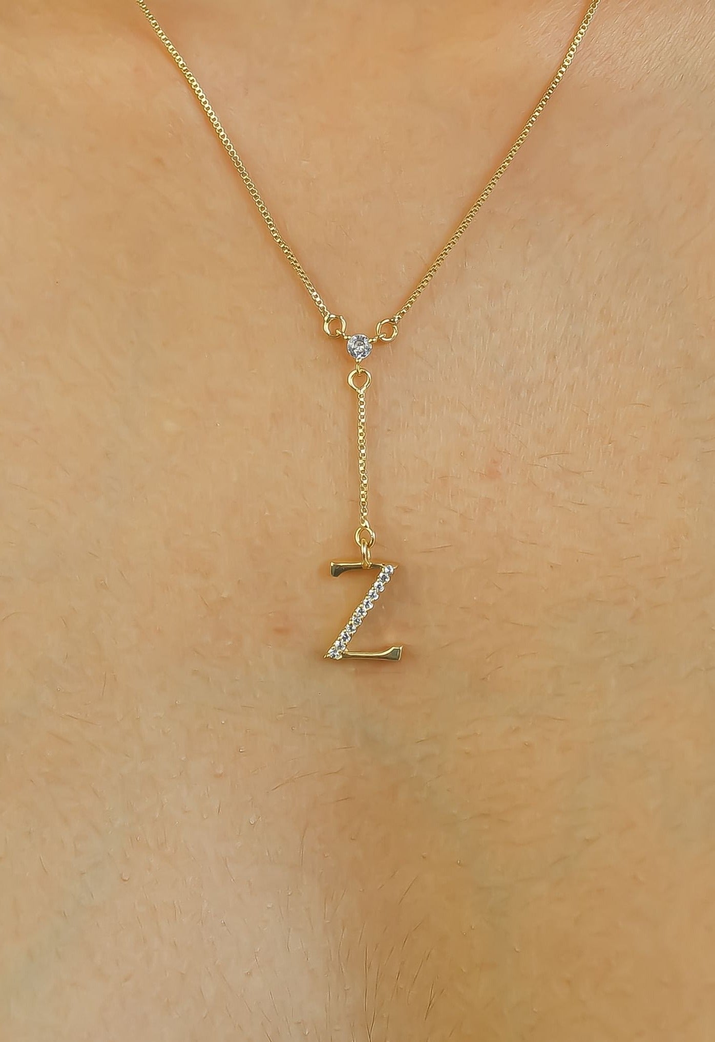 gold alphabet necklaces Bombay Sunset