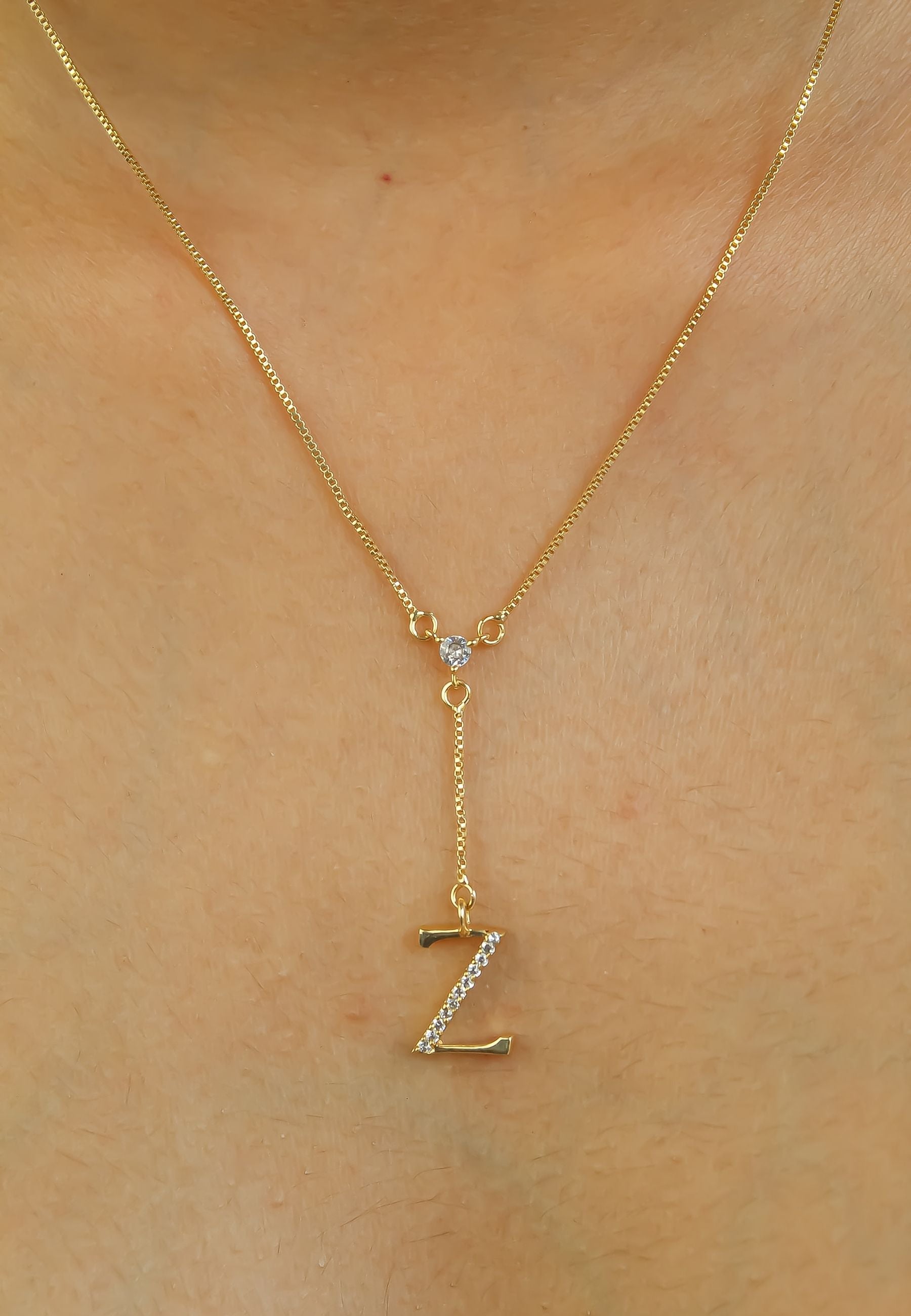 gold alphabet necklaces Bombay Sunset