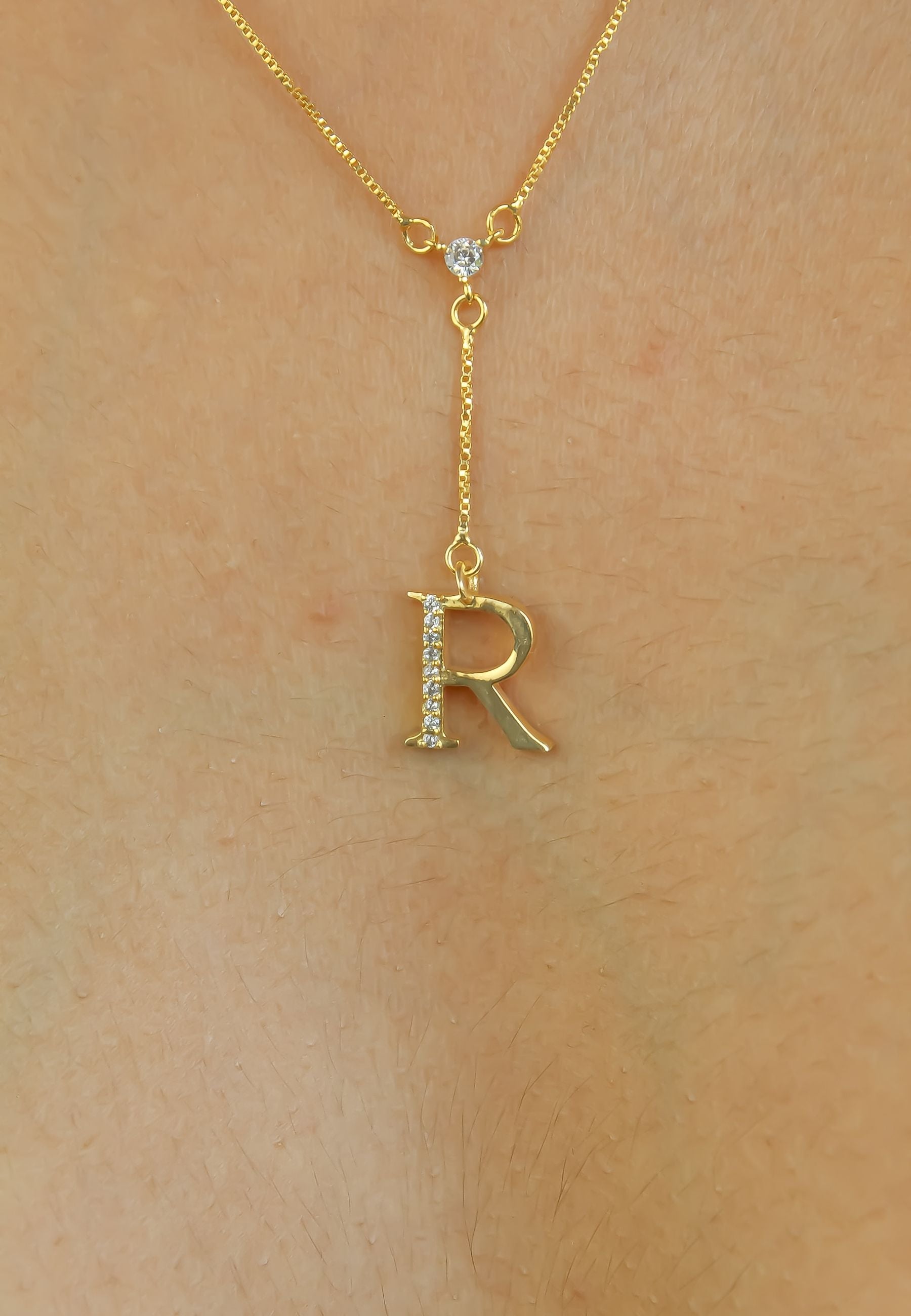 gold alphabet necklaces Bombay Sunset