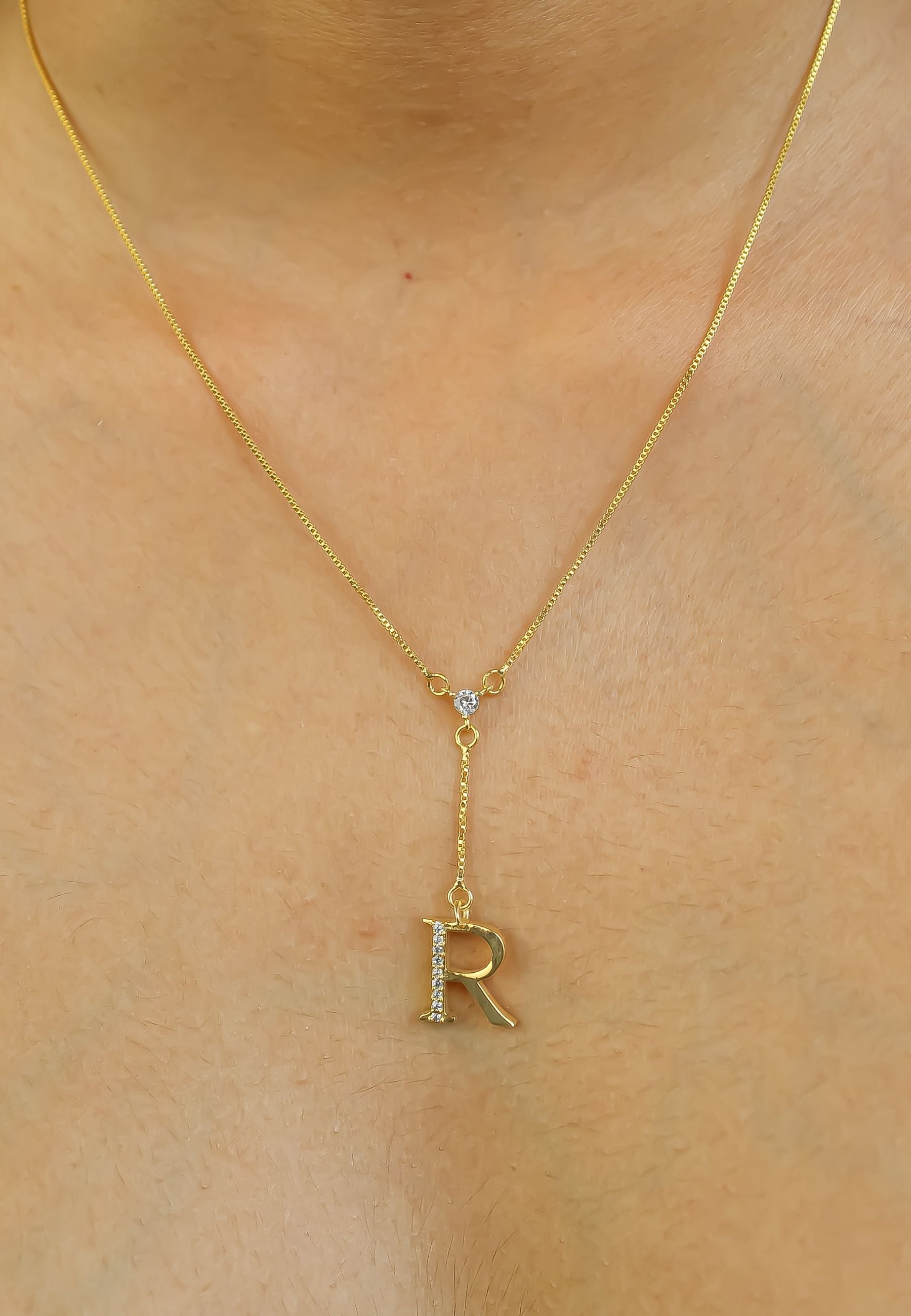 gold alphabet necklaces Bombay Sunset