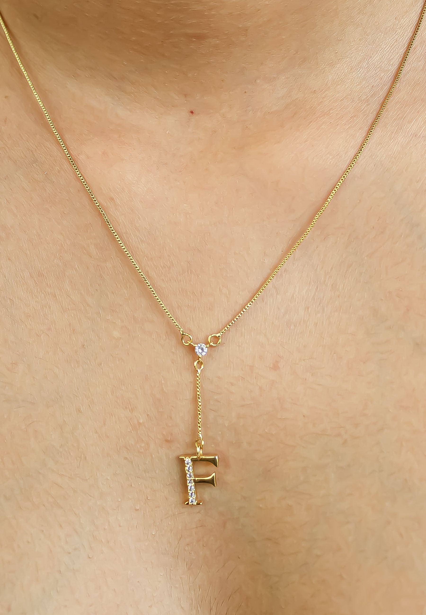 gold alphabet necklaces Bombay Sunset