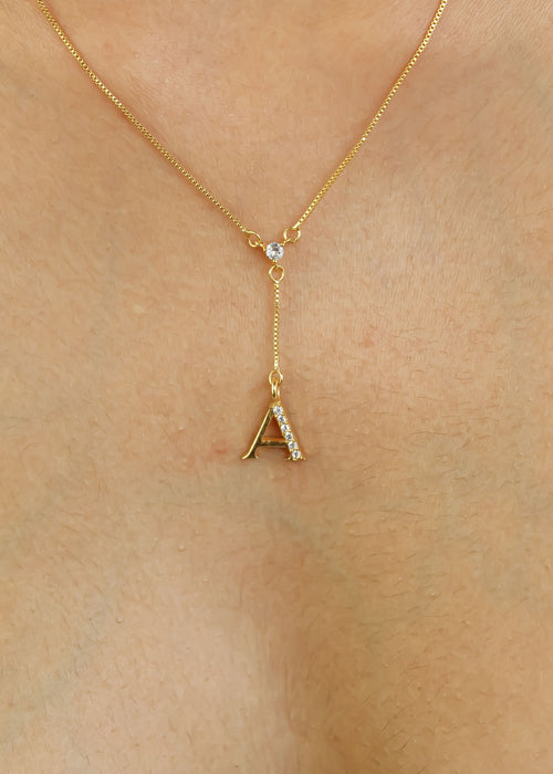 Golden Alphabet Necklaces Bombay Sunset