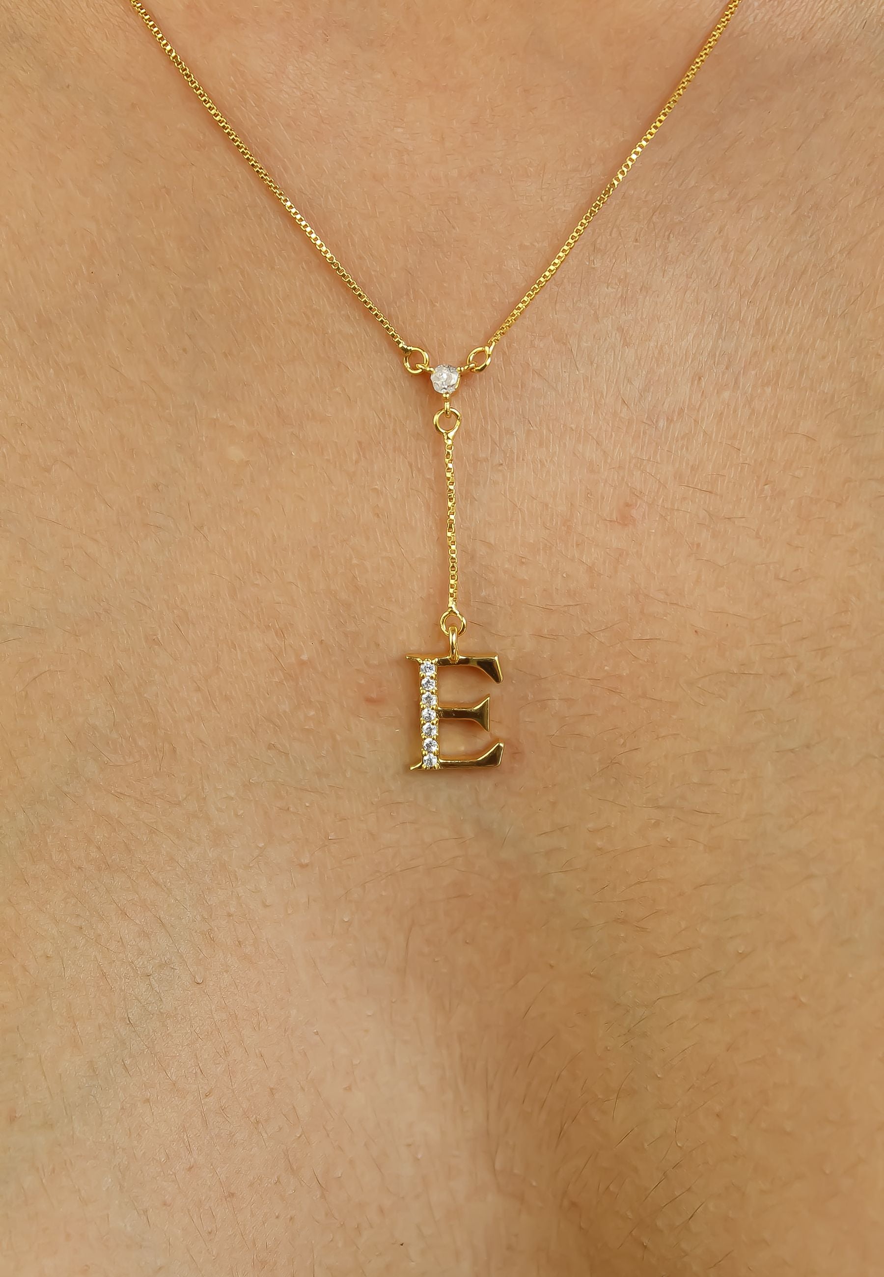 gold alphabet necklaces Bombay Sunset