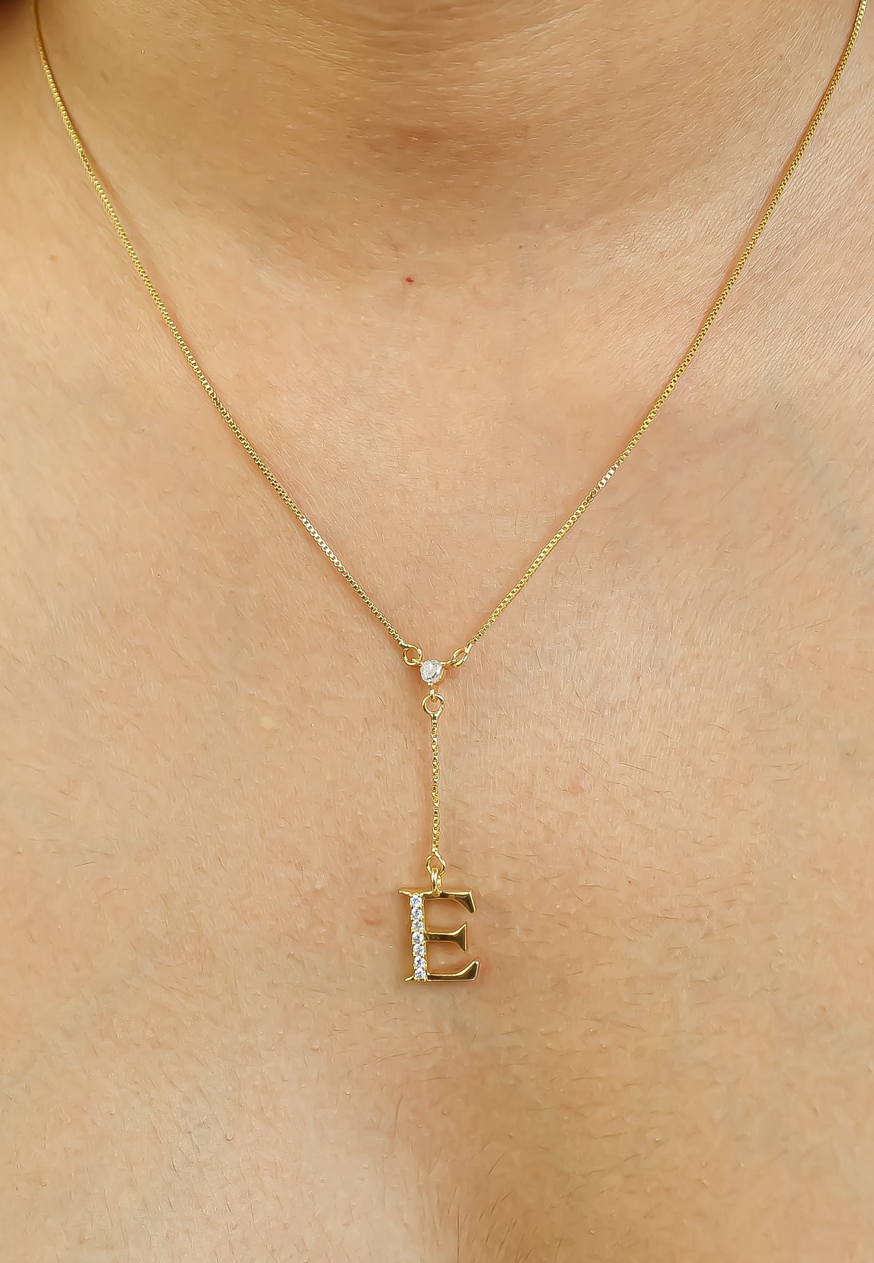 gold alphabet necklaces Bombay Sunset