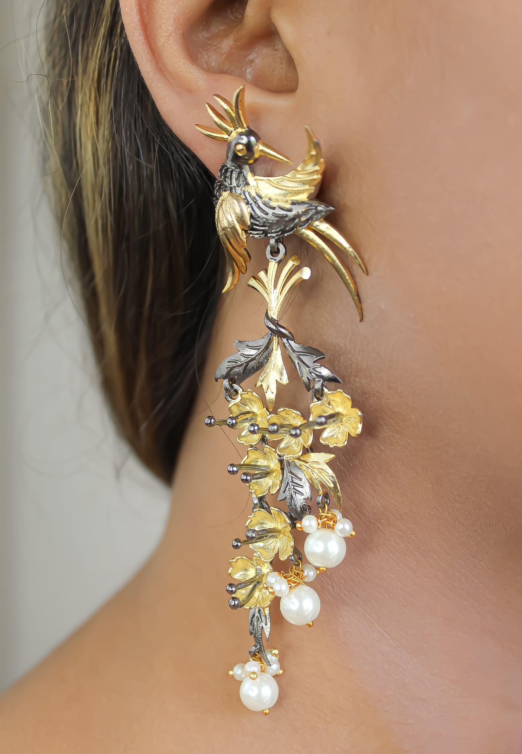 Paradise Bird Earrings Bombay Sunset