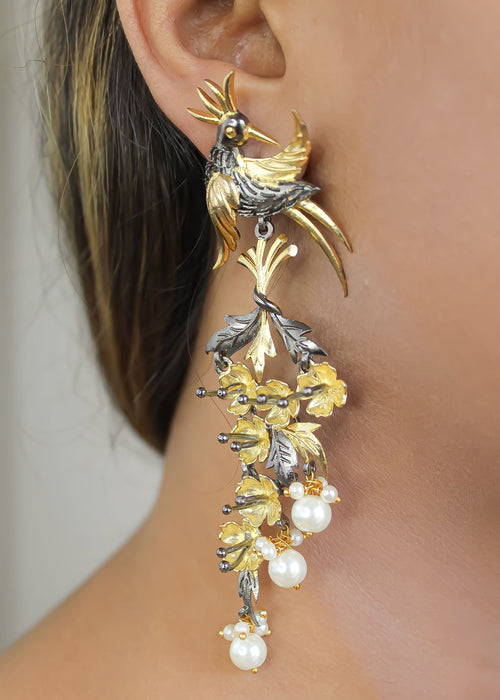 Paradise Bird Earrings Bombay Sunset