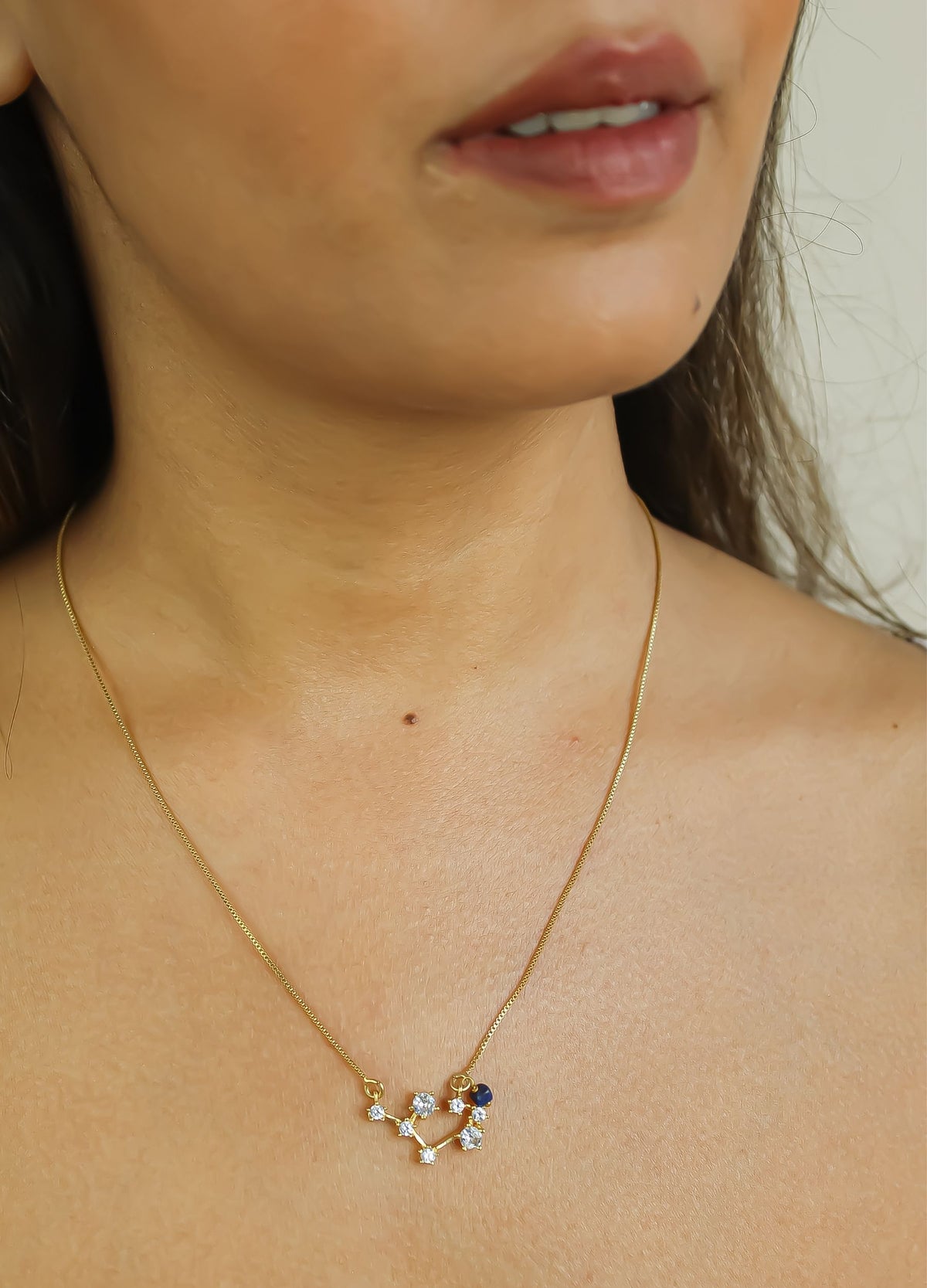 Constellation aquarius zodiac necklace bombay sunset