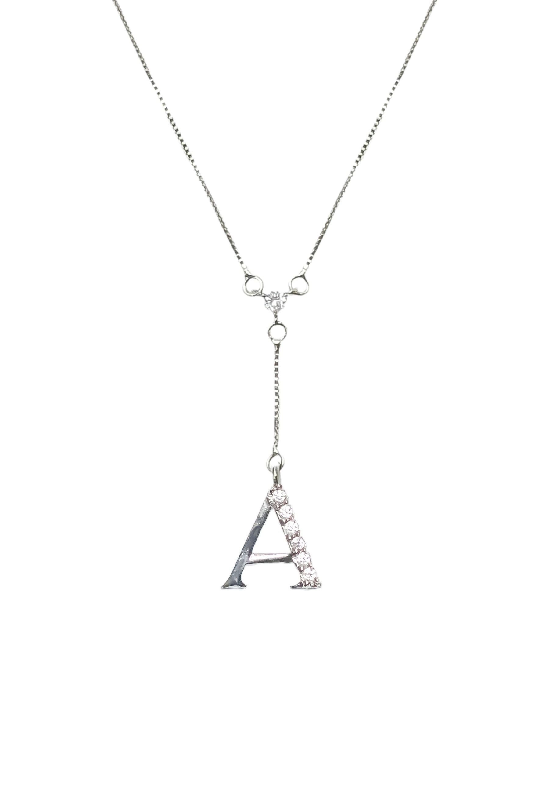 silver alphabets necklaces Bombay Sunset