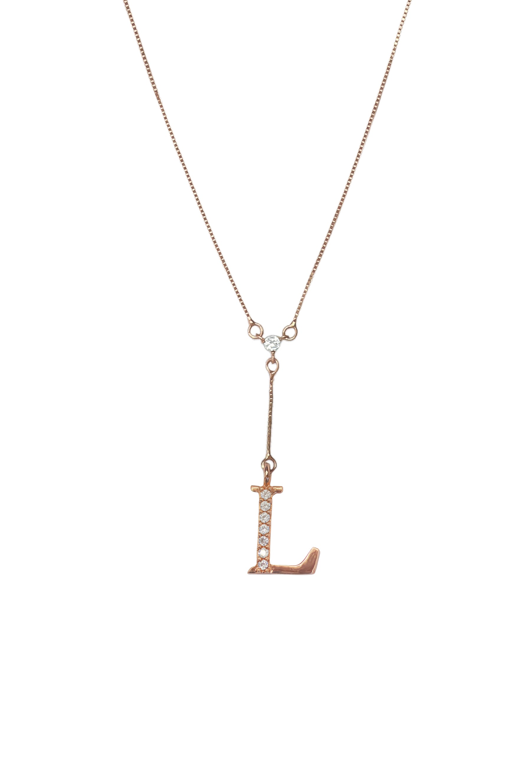 rose gold alphabet necklaces Bombay Sunset