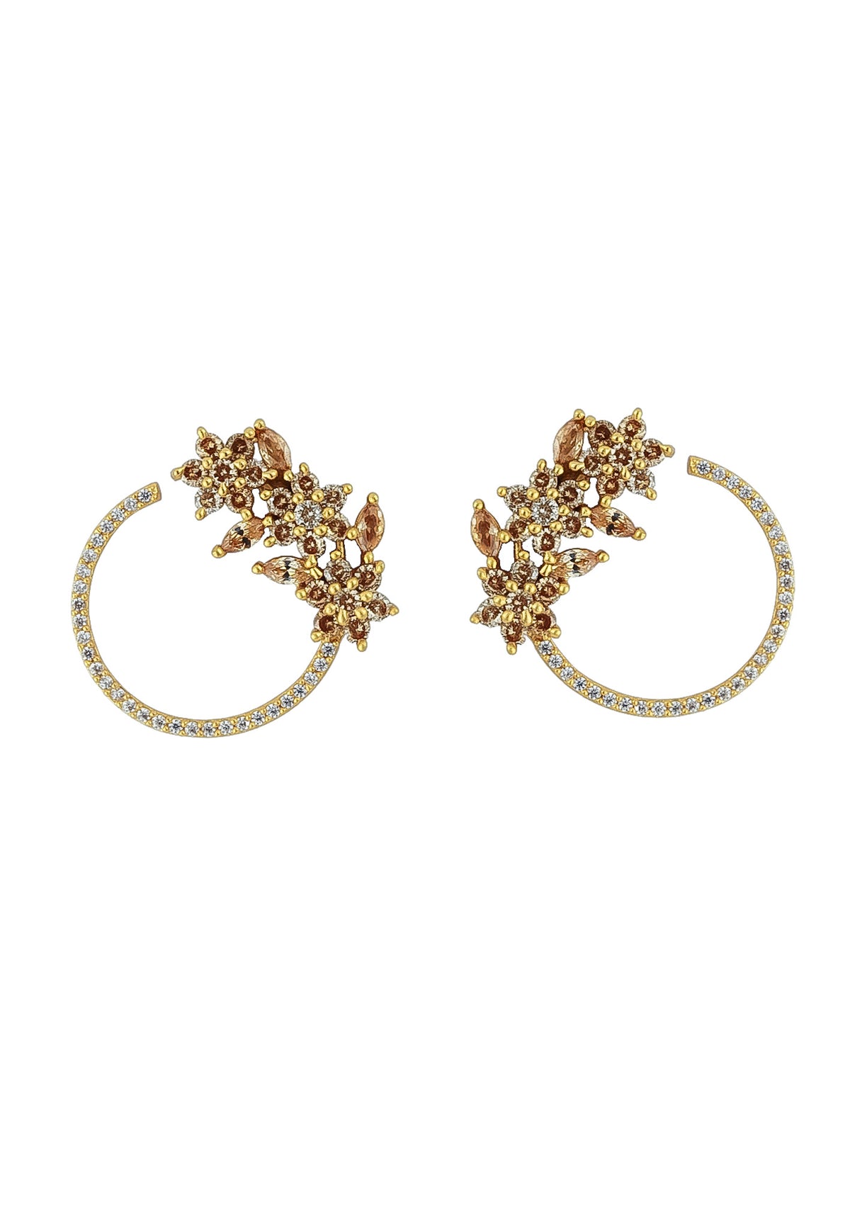 Golden salamander earrings bombay sunset