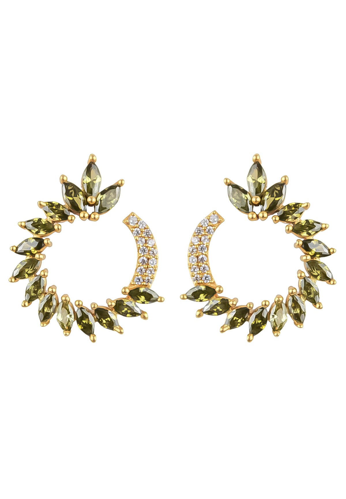 Golden viper earrings bombay sunset