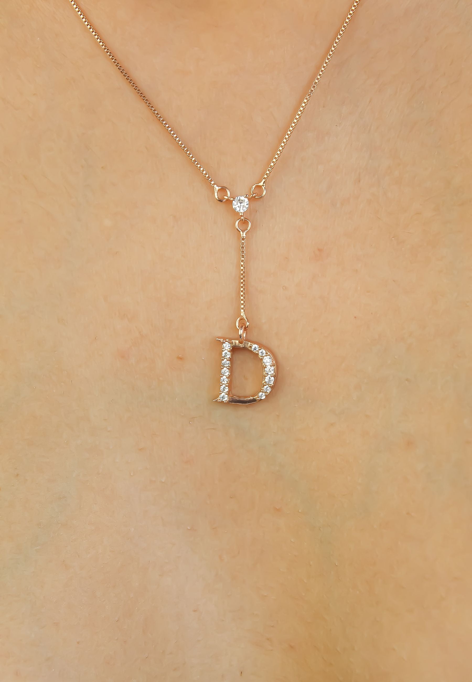 rose gold alphabet necklaces Bombay Sunset