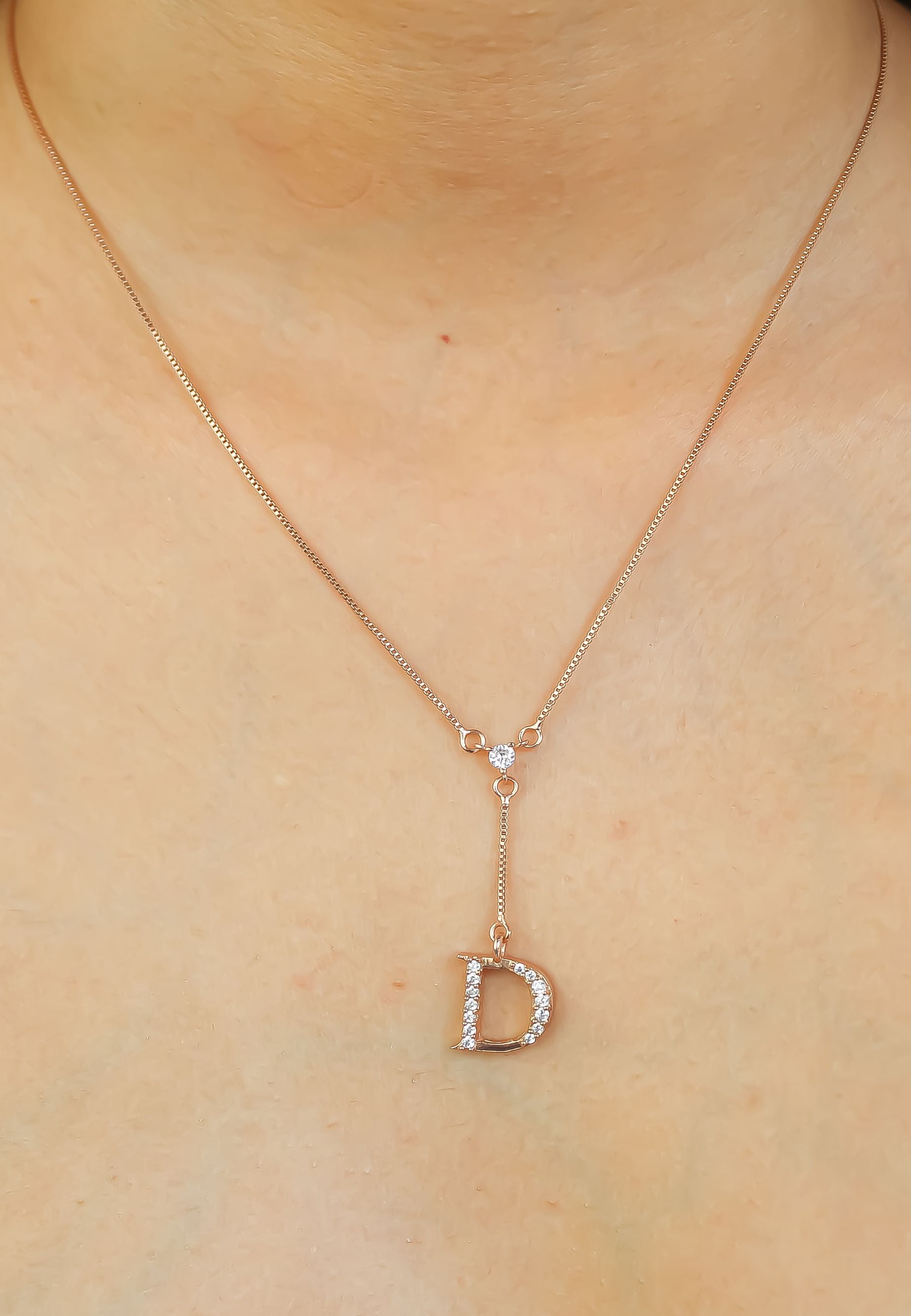 rose gold alphabet necklaces Bombay Sunset