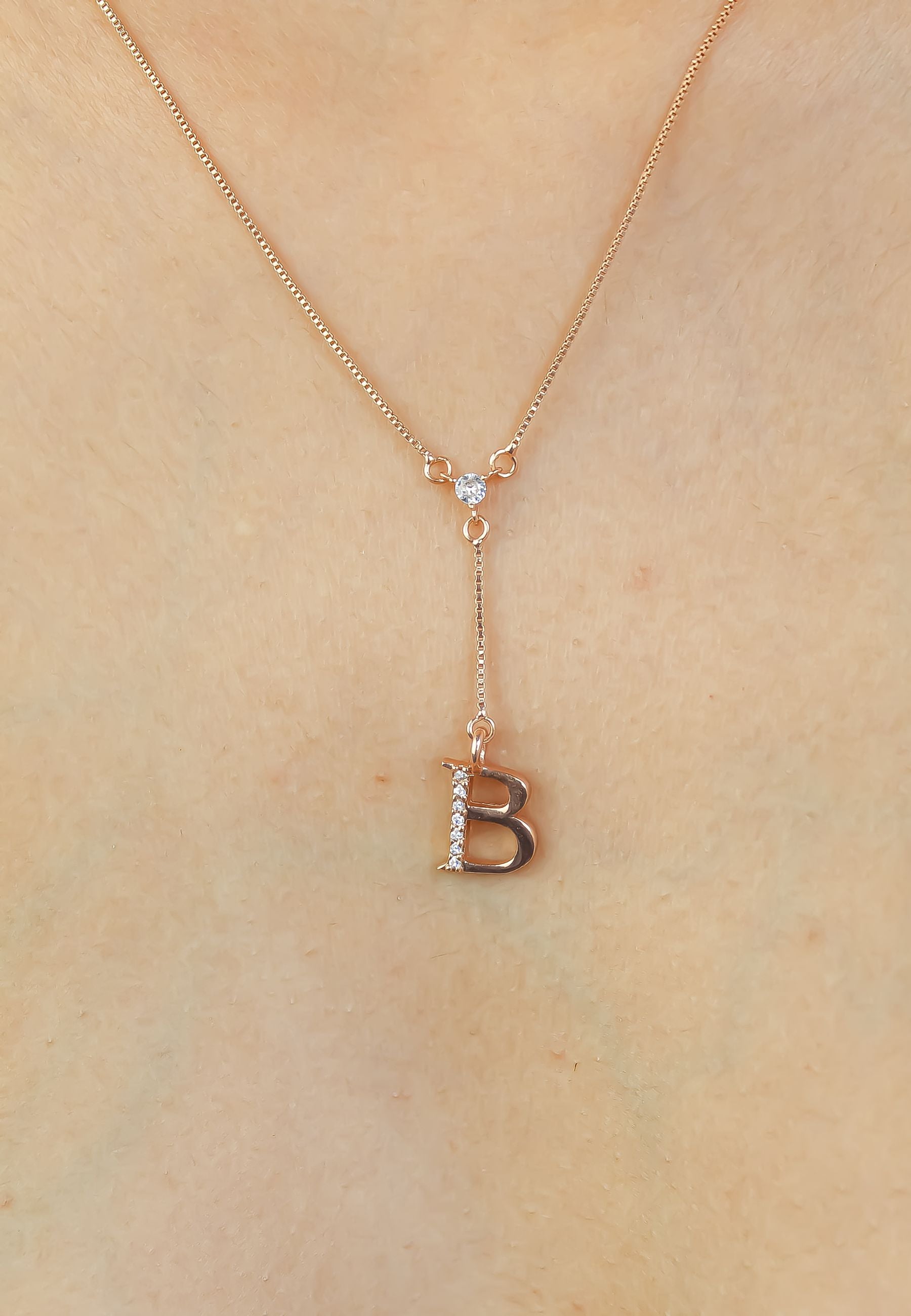 rose gold alphabet necklaces Bombay Sunset