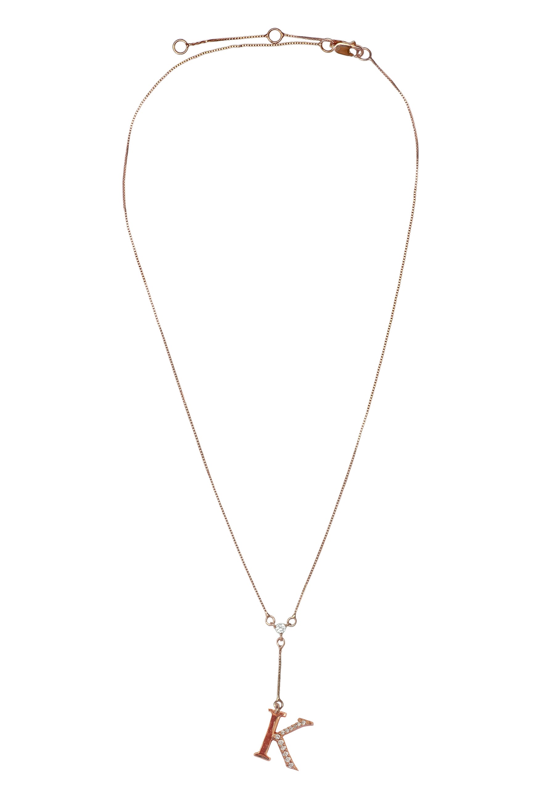 rose gold alphabet necklaces Bombay Sunset